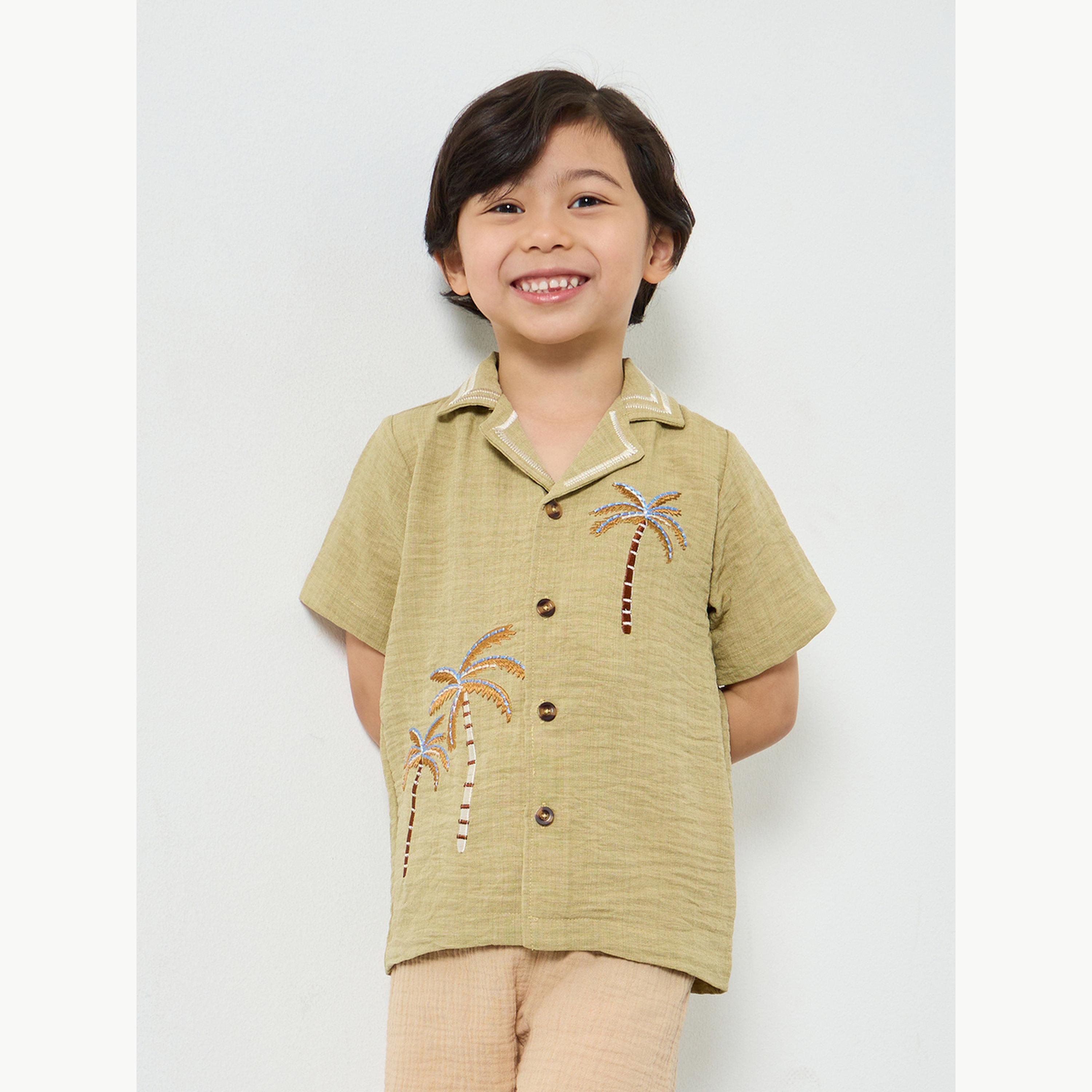 Styli Boys Resort Collar Shirt with Embroidery-boys-clothing-shirts-image-3