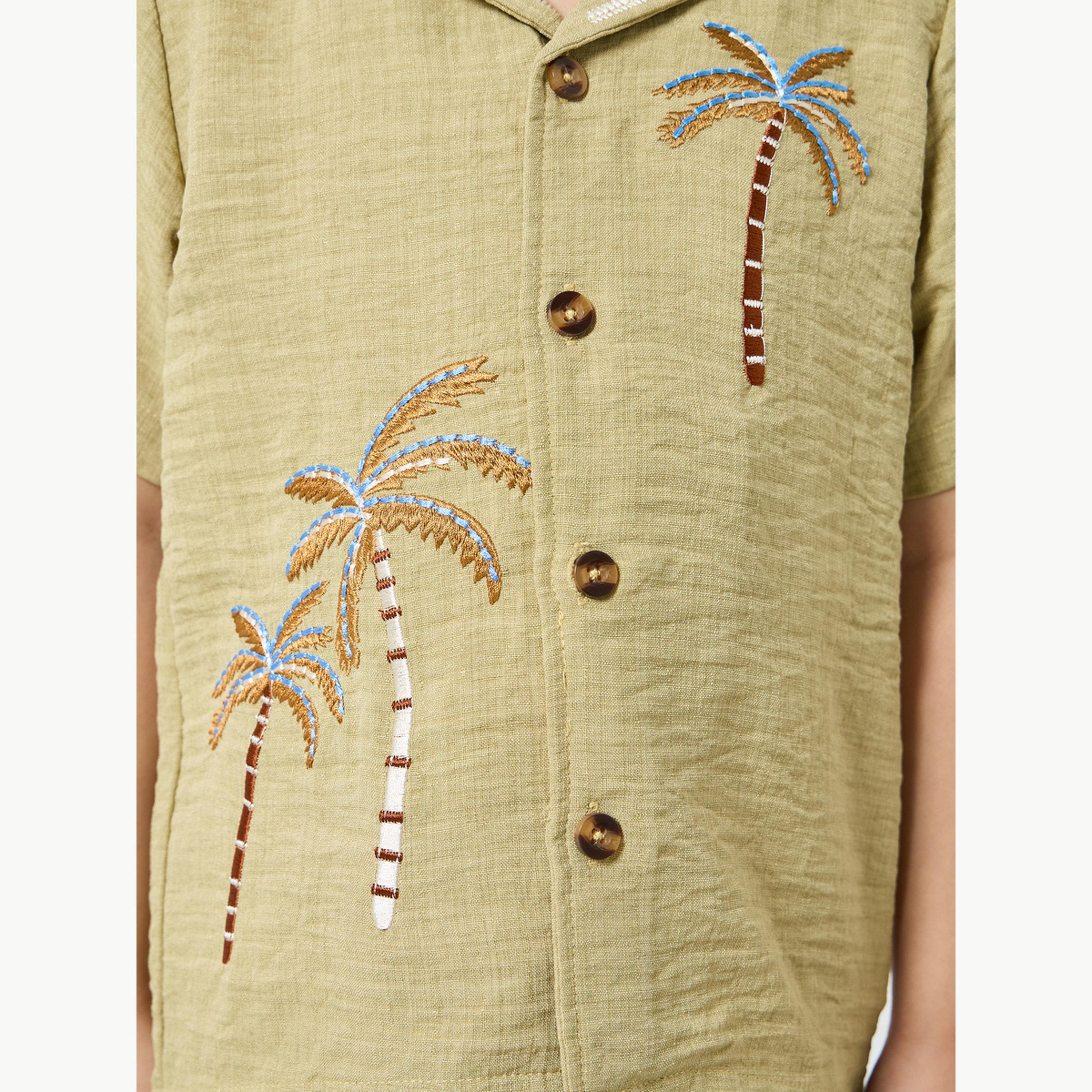 قميص بياقة ريزورت مع تطريز-boys-clothing-shirts-image-5