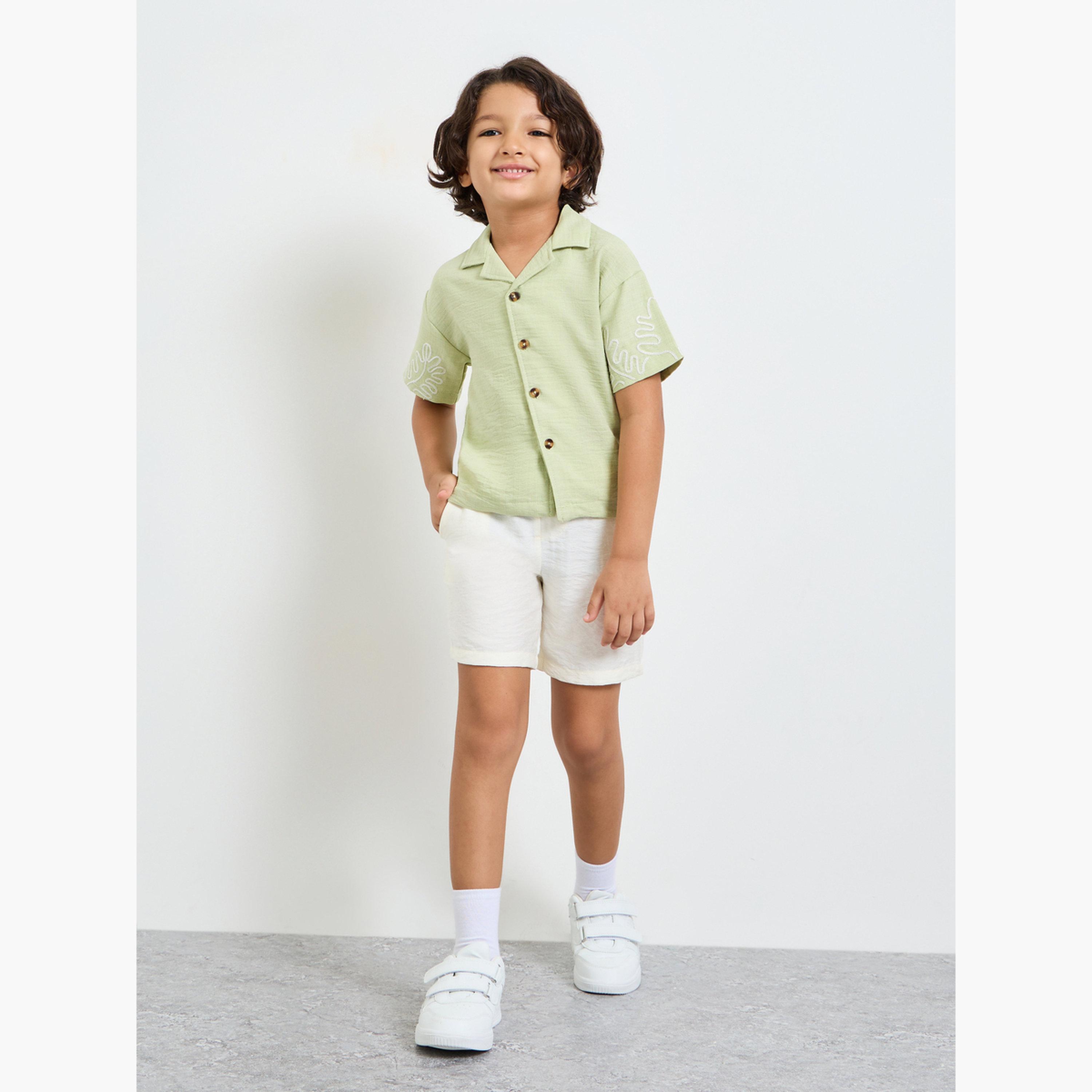 Styli Boys Resort Collar Shirt with Emrboidery-boys-clothing-shirts-image-2