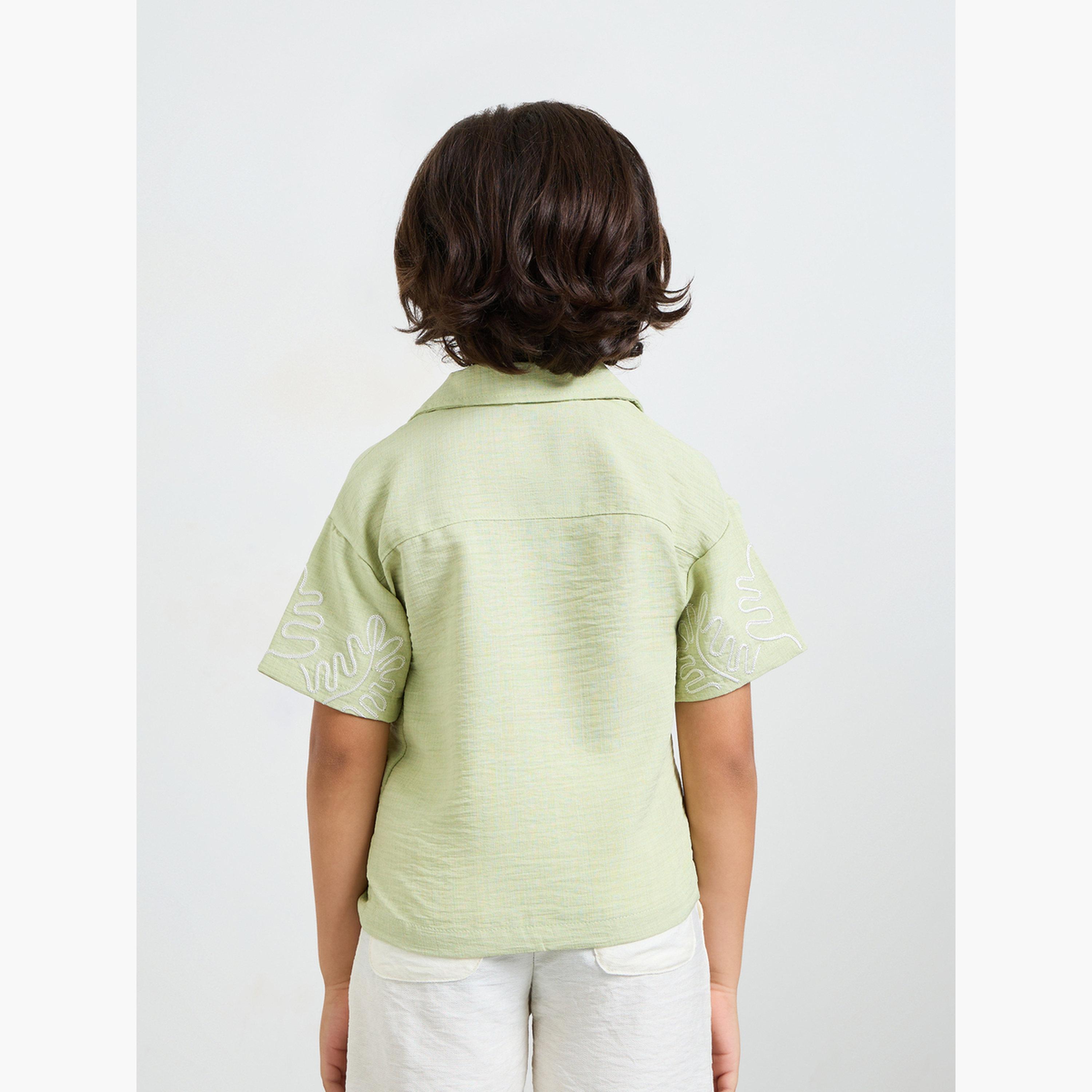 Styli Boys Resort Collar Shirt with Emrboidery-boys-clothing-shirts-image-3