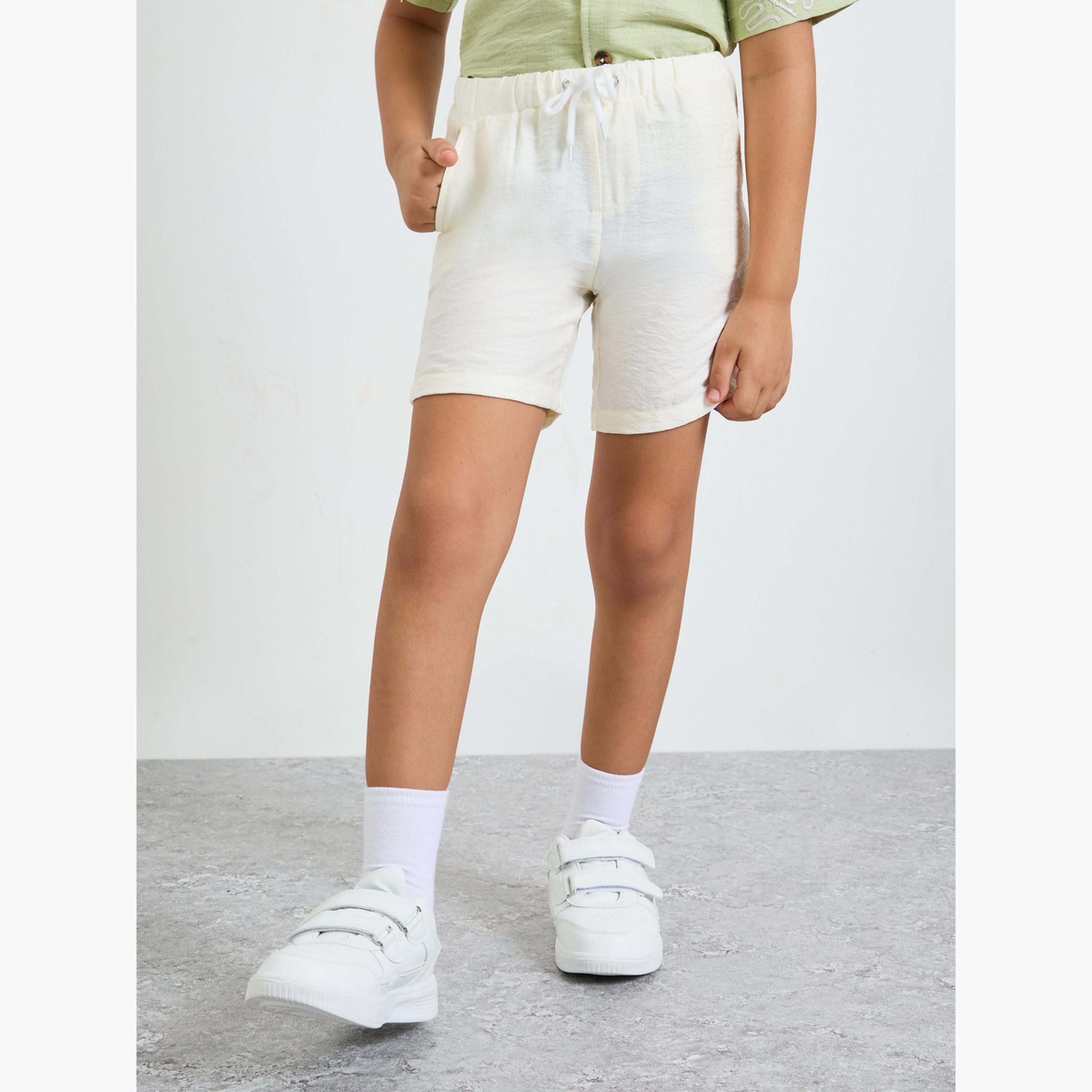 Styli Boys Plain Shorts with Drawstring-boys-clothing-bottoms-shorts-image-1