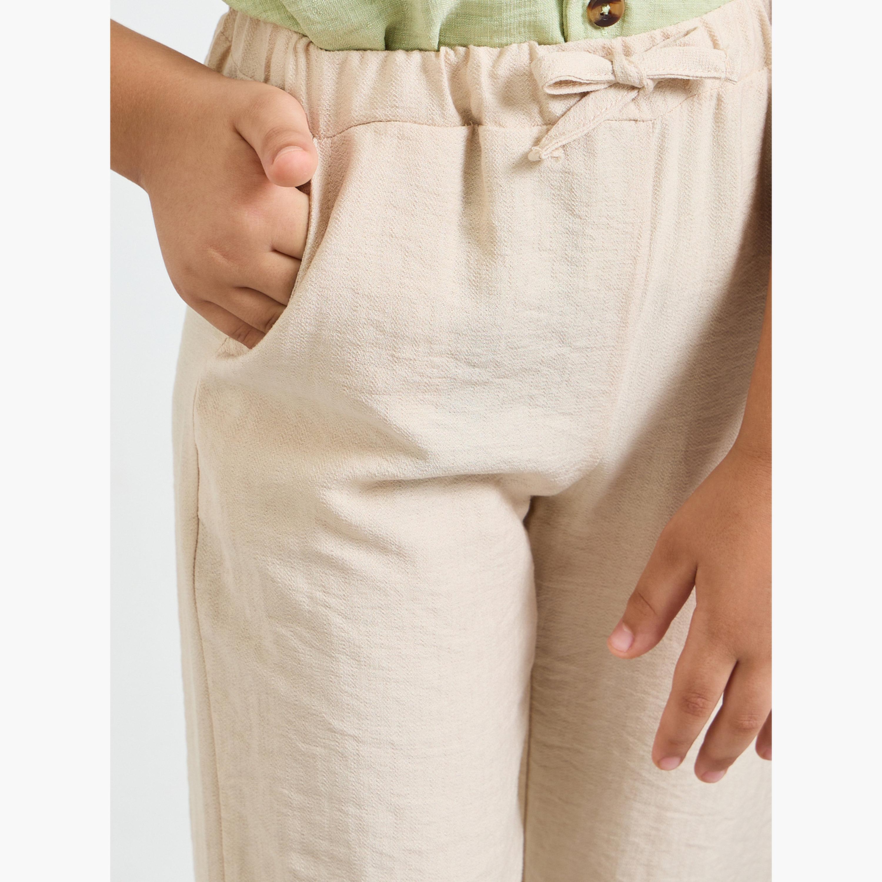 Styli Boys Plain Linen Look Pants with Drawstring Waist-boys-clothing-bottoms-trousers-image-3