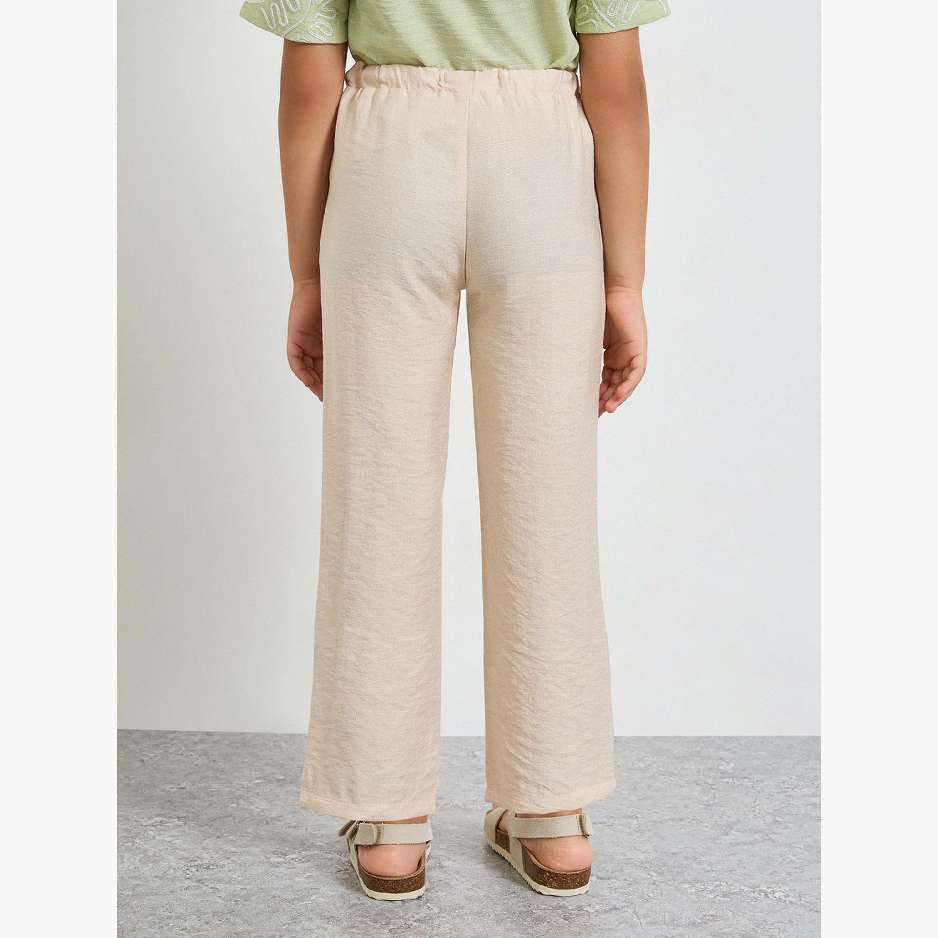 Styli Boys Plain Linen Look Pants with Drawstring Waist-boys-clothing-bottoms-trousers-image-4