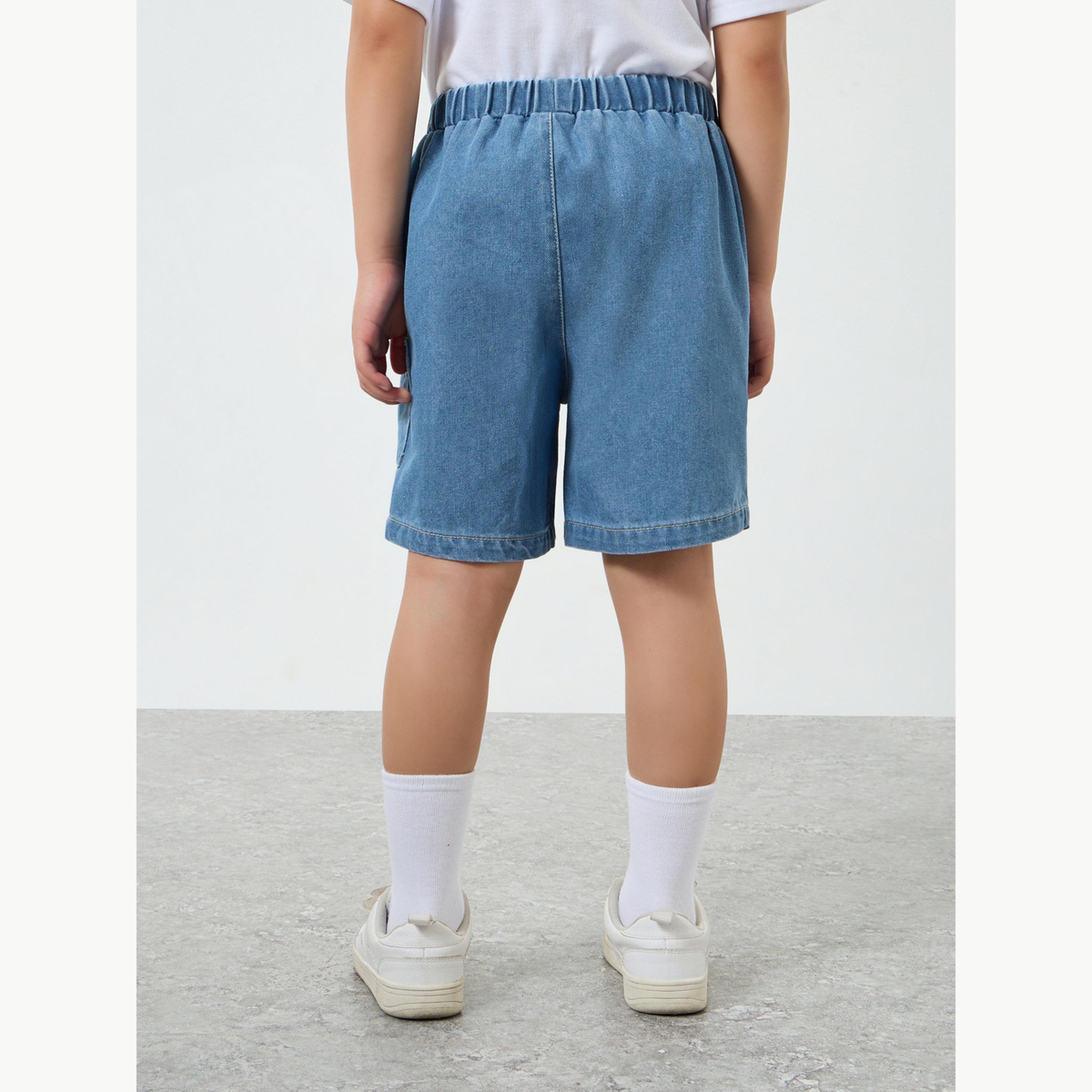 Styli Boys Cargo Pocket Denim Shorts-boys-clothing-bottoms-shorts-image-4