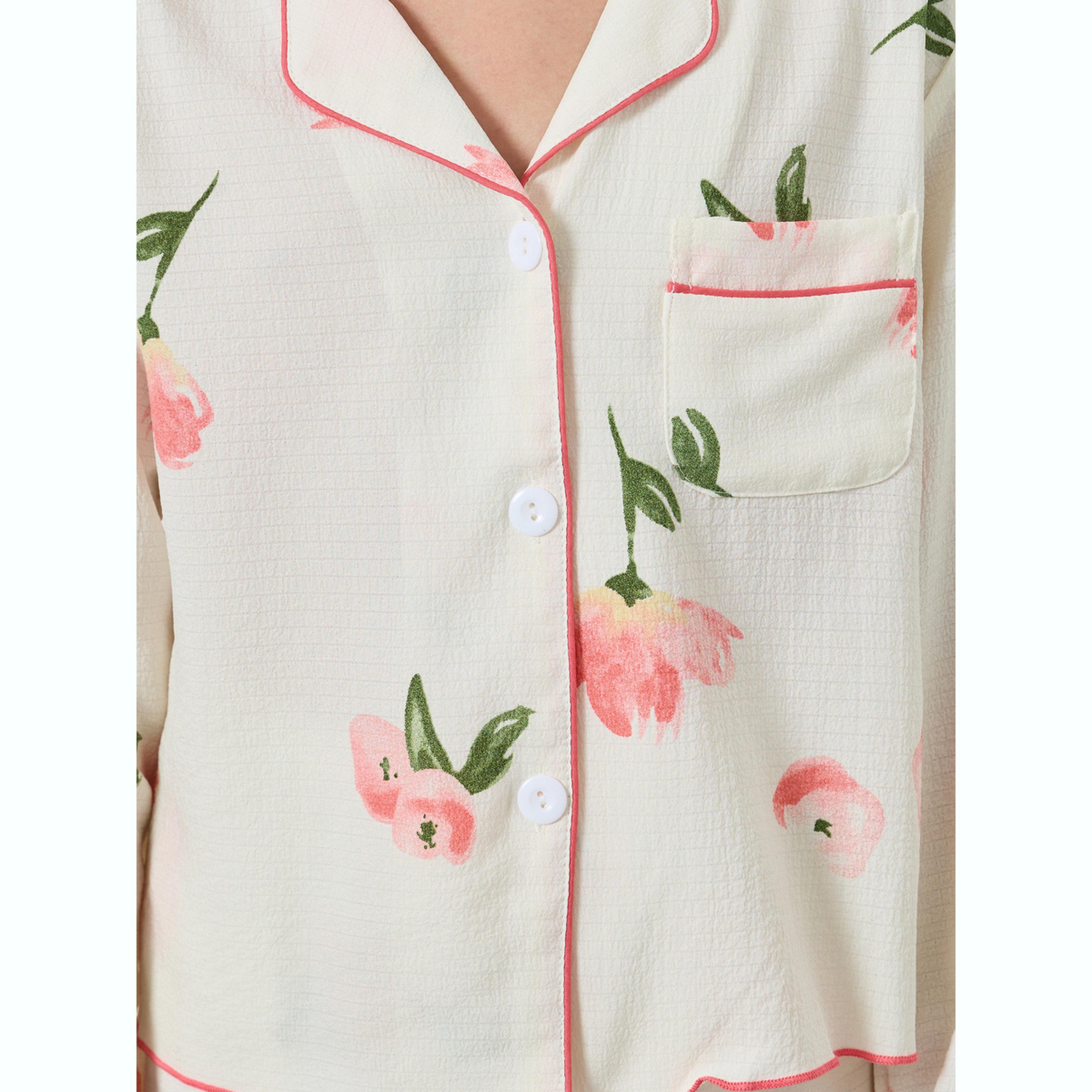 Take Two Teen Girls Floral Print Shirt and Pyjama Set-girls-clothing-nightwear-image-6