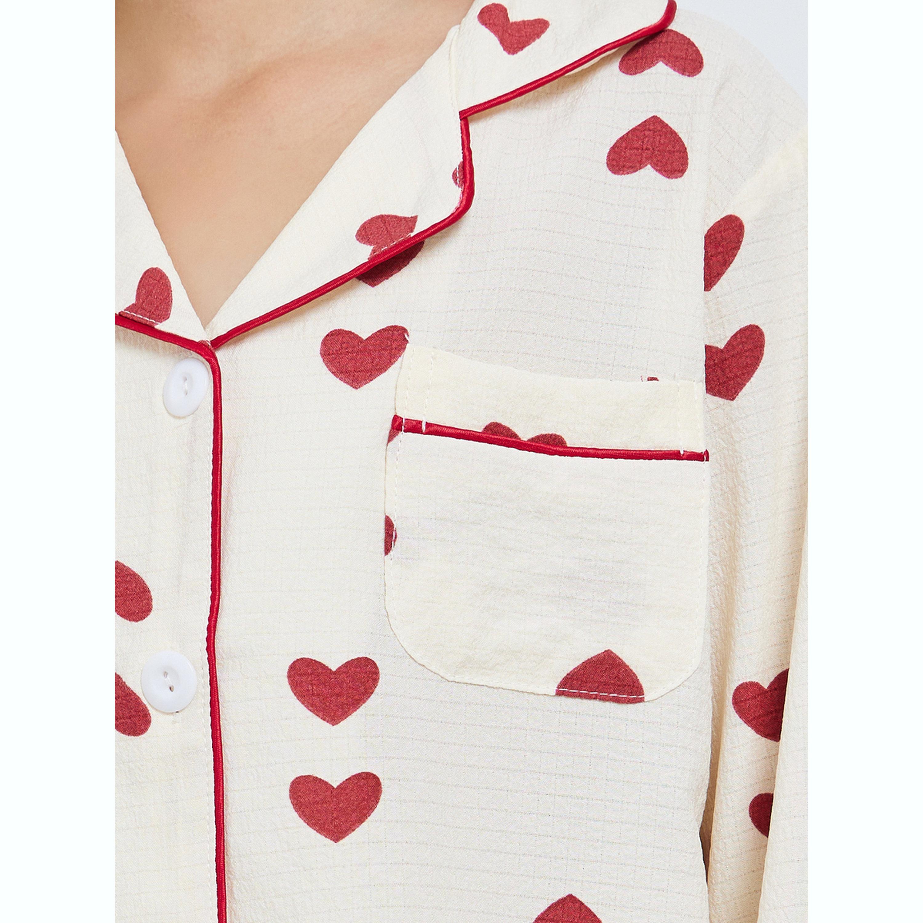 طقم بيجاما من بنطال وبلوزة وطبعة قلب-girls-clothing-nightwear-image-5