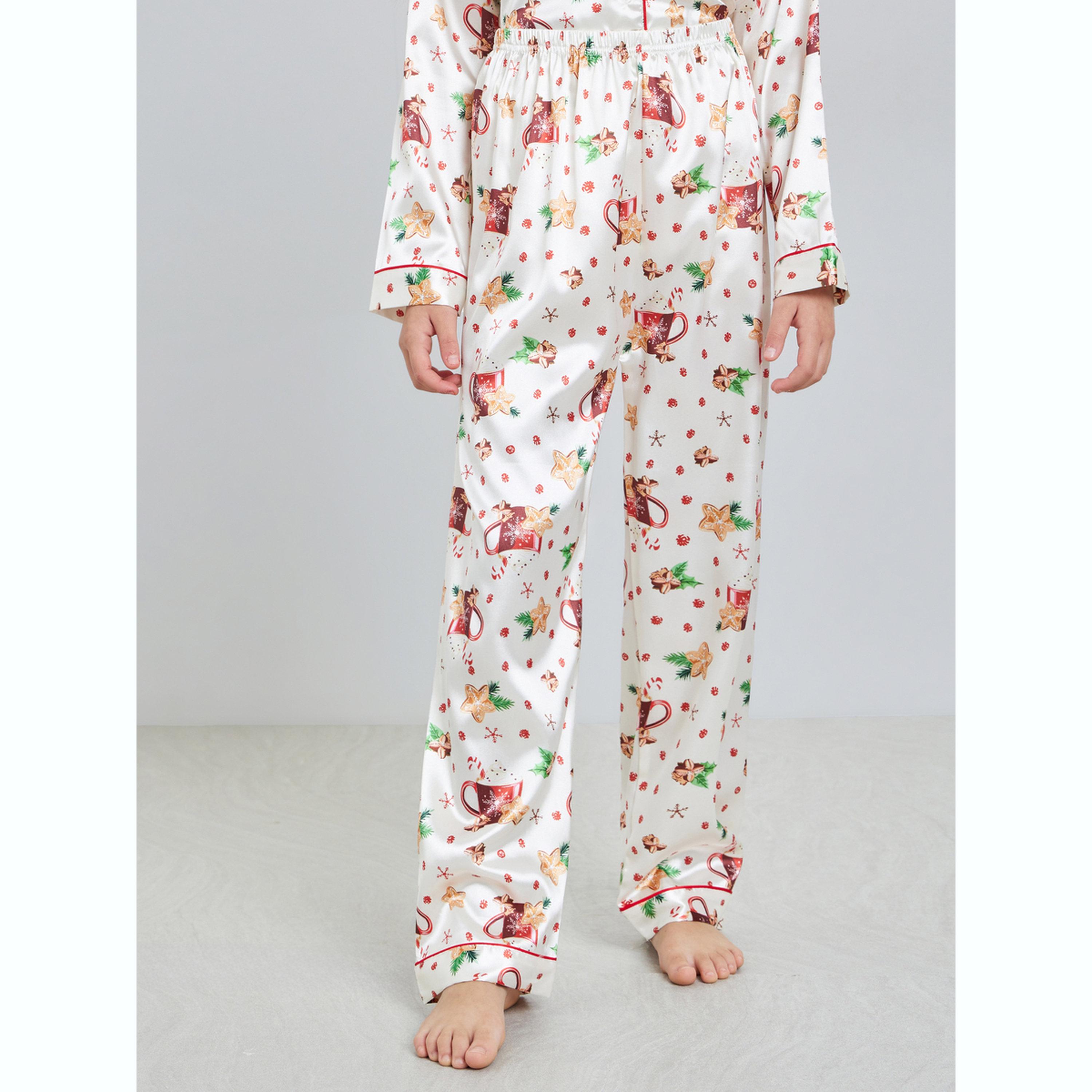 طقم بيجاما من بنطال وبلوزة مطبوعة بأكمام طويلة-girls-clothing-nightwear-image-4