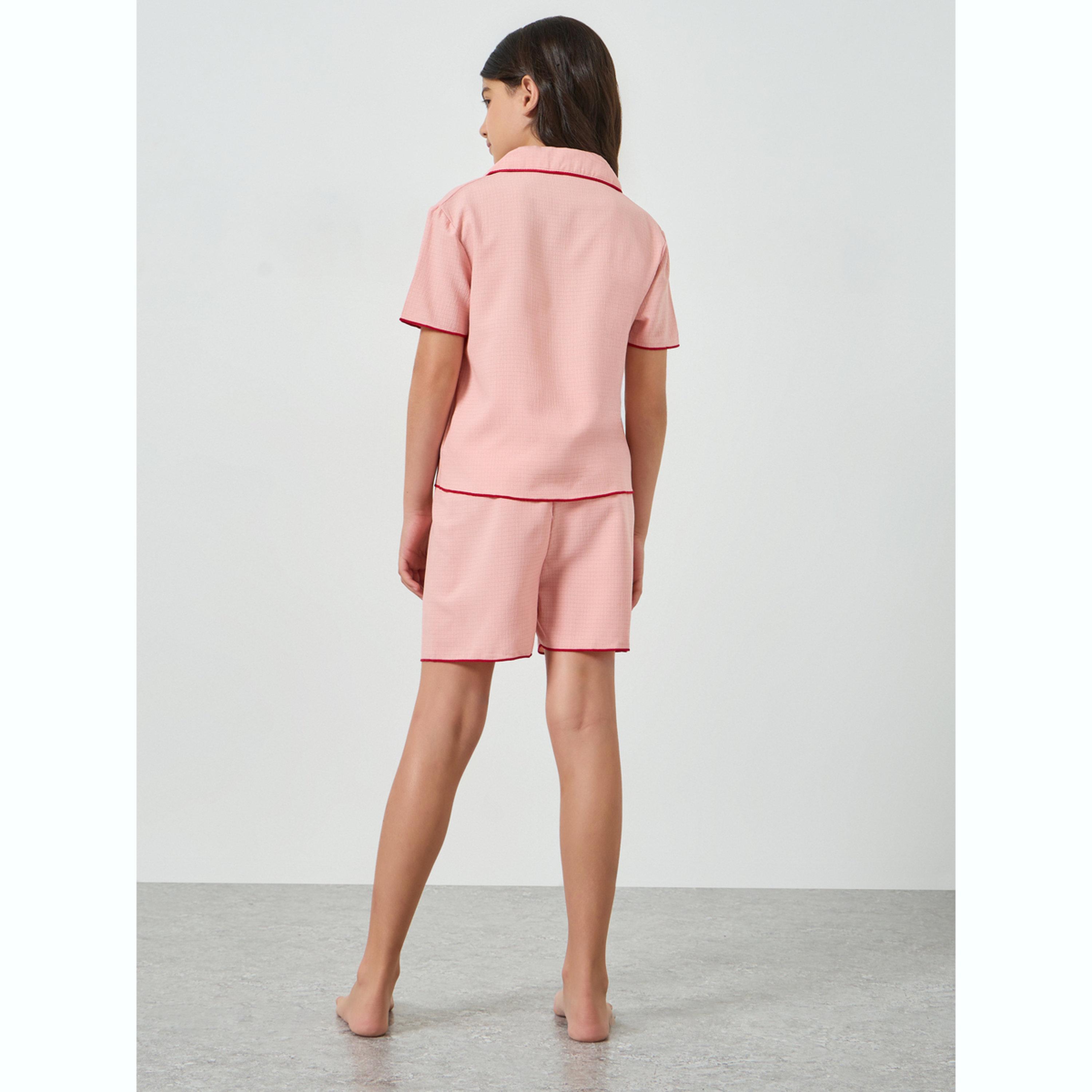 Take Two Girls Textured Shirt and Shorts Set-girls-clothing-nightwear-image-4