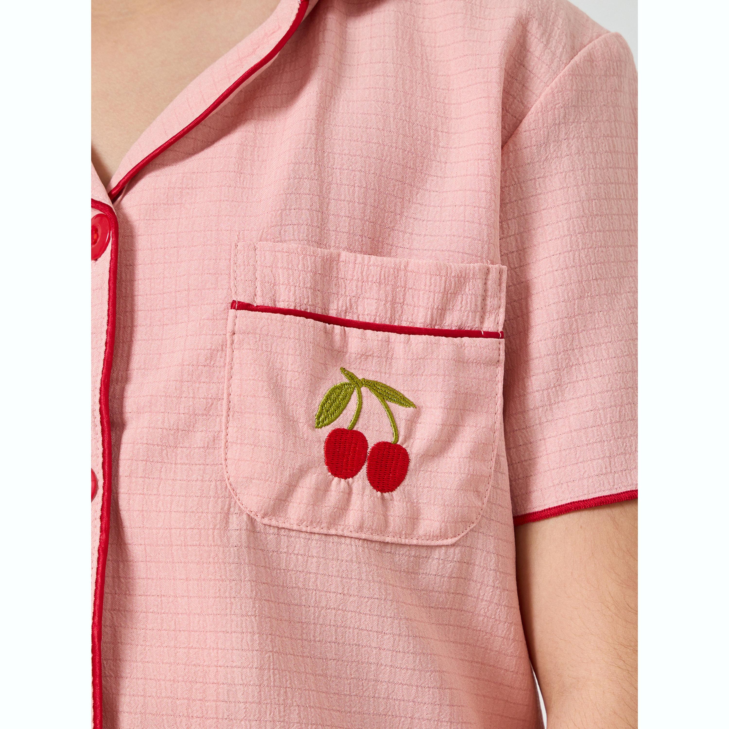 Take Two Girls Textured Shirt and Shorts Set-girls-clothing-nightwear-image-5
