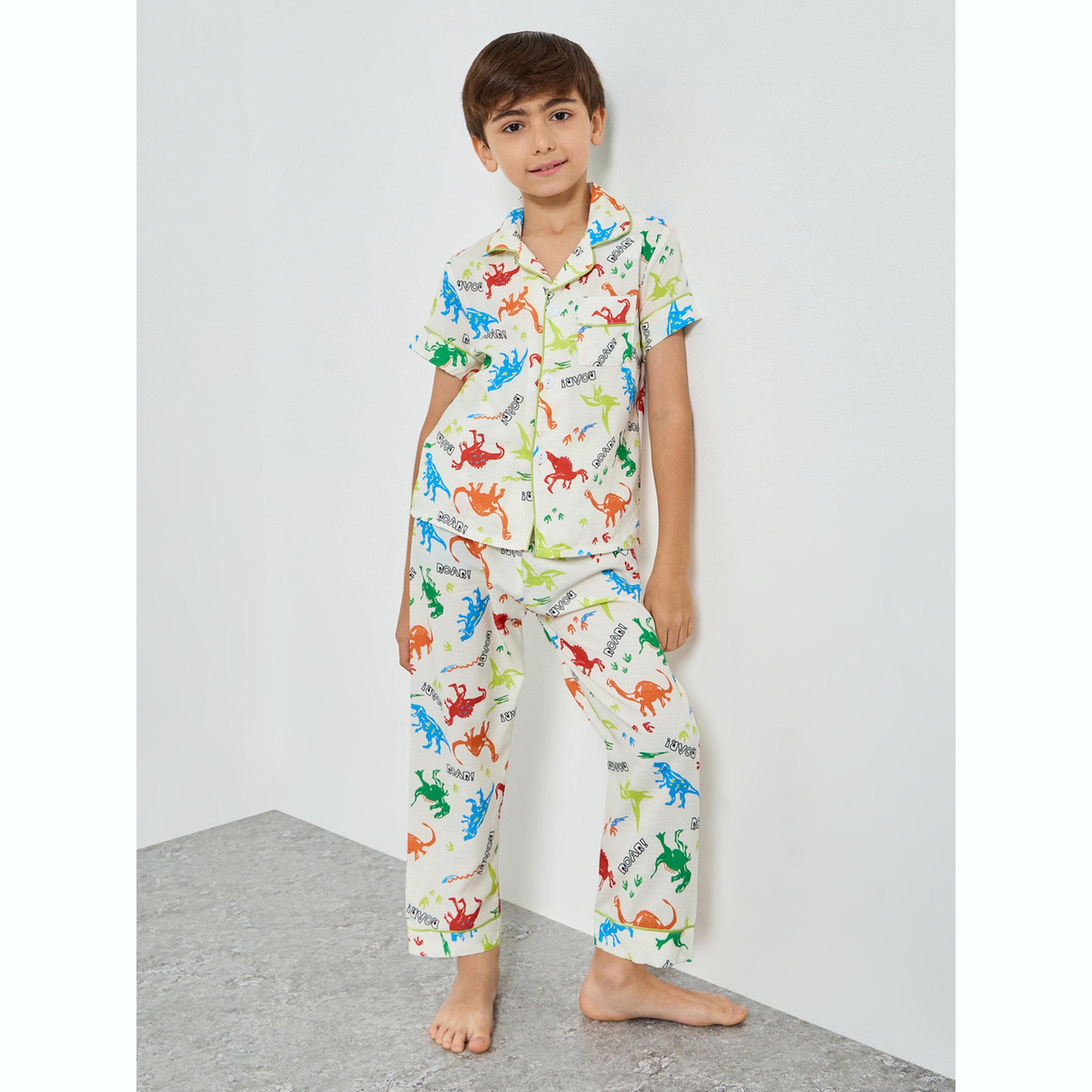 Take Two Boys All Over Print Shirt and Pyjama Set-boys-clothing-nightwear-image-1