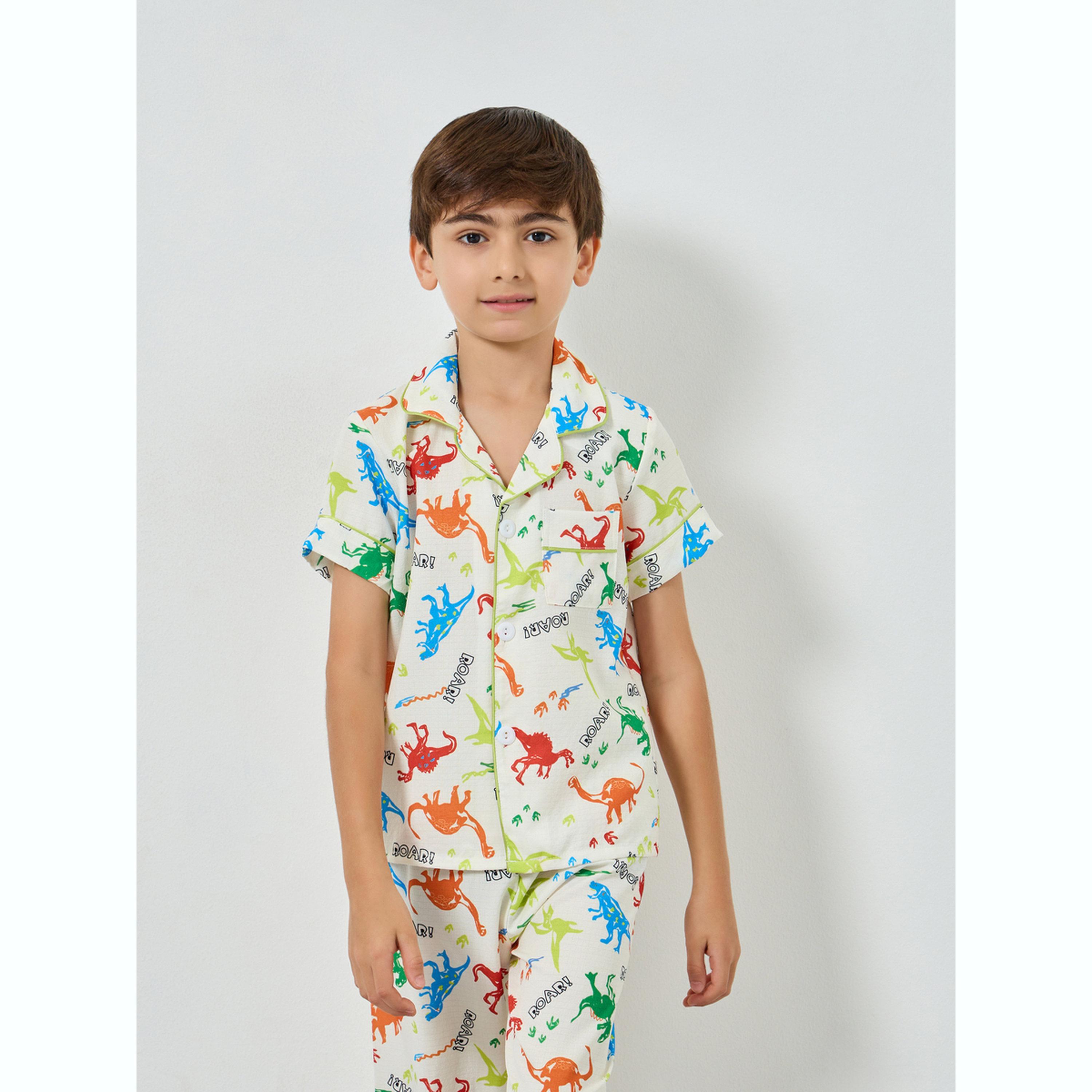 Take Two Boys All Over Print Shirt and Pyjama Set-boys-clothing-nightwear-image-2