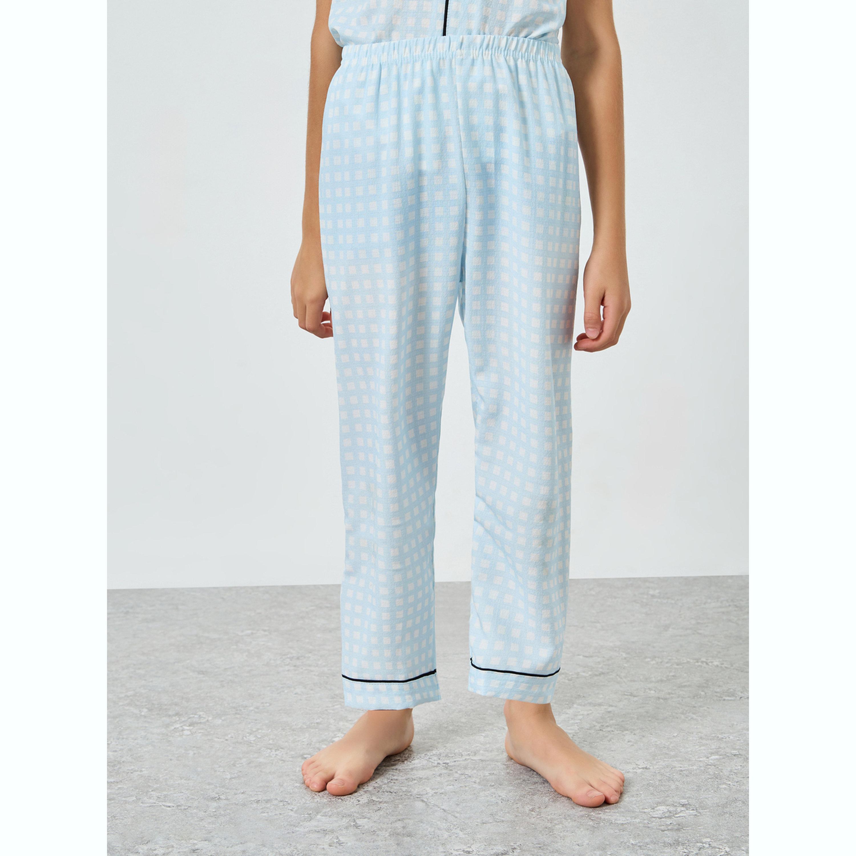 طقم بيجاما من بنطال وبلوزة كاروهات بأكمام قصيرة-boys-clothing-nightwear-image-5