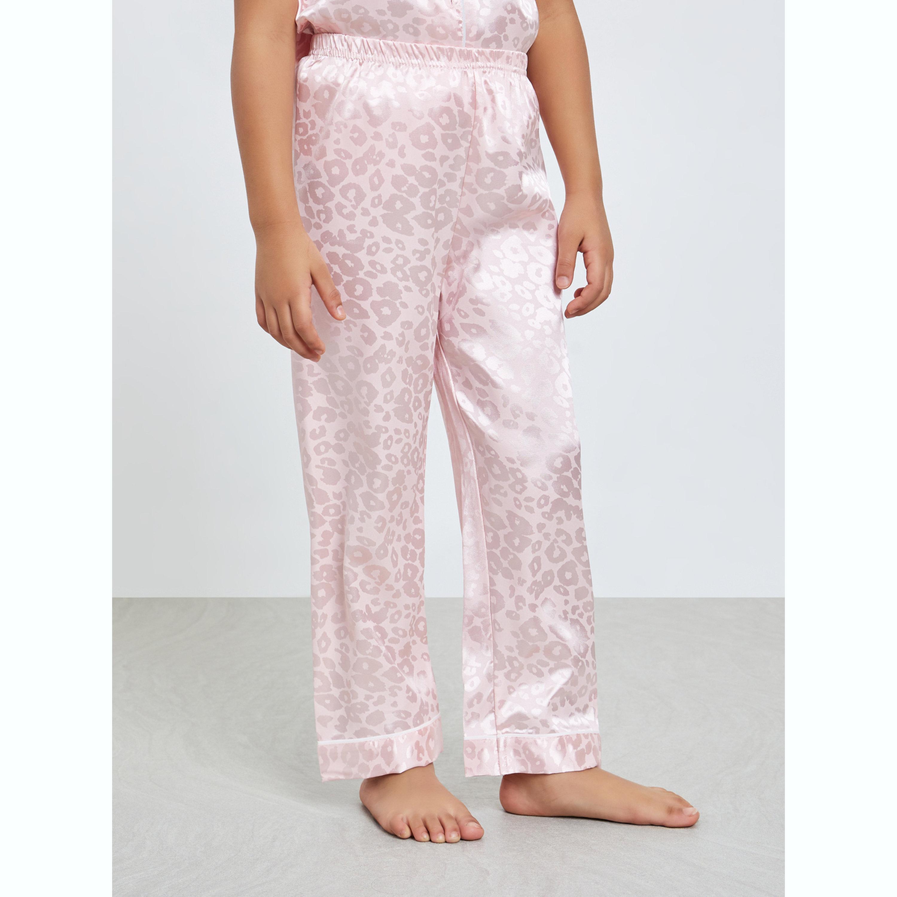 Take Two Girls Animal Print Short Sleeve Shirt and Pyjama Set-girls-clothing-nightwear-image-4
