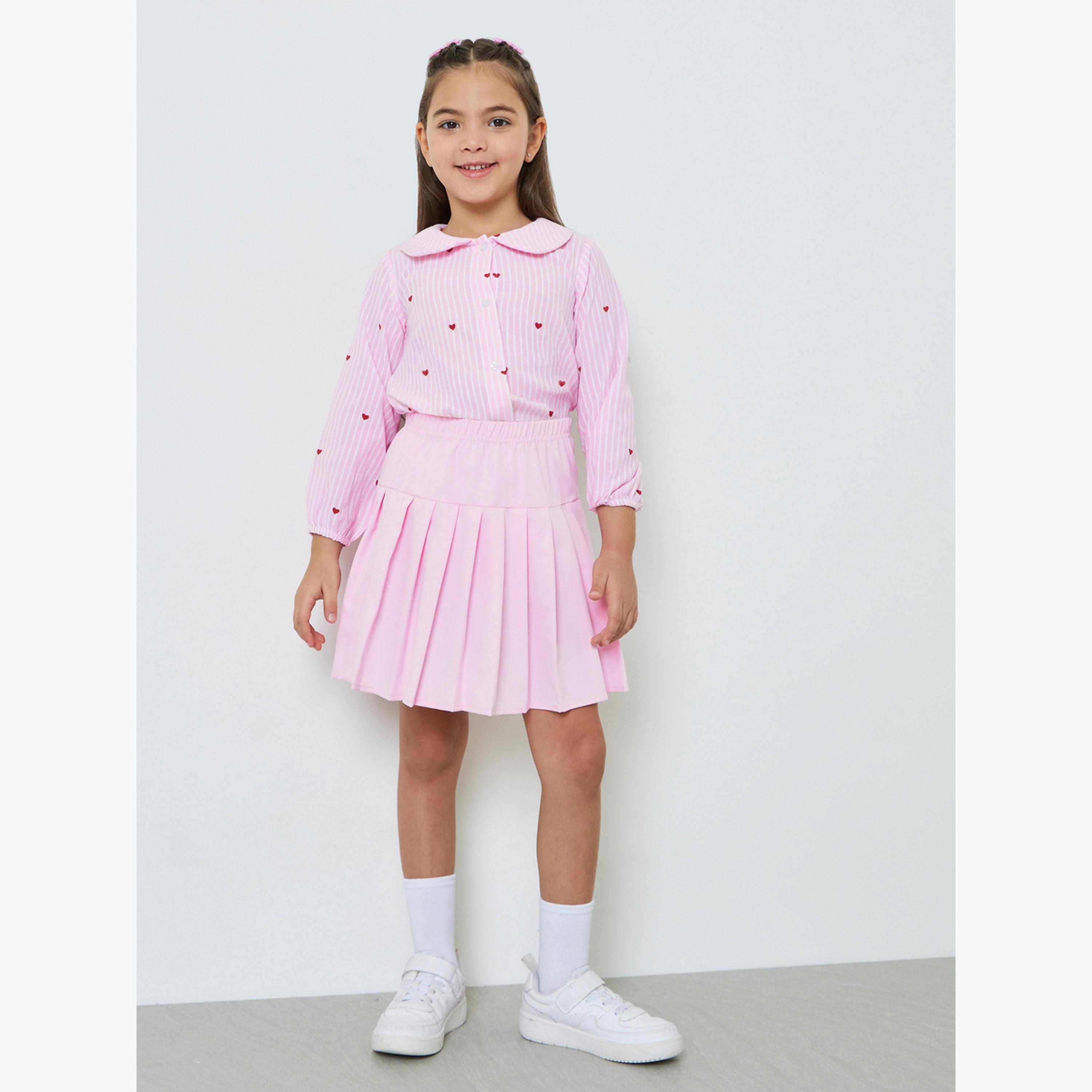 قميص قطن مخطط بقلوب للبنات-girls-clothing-blousesandshirts-image-2
