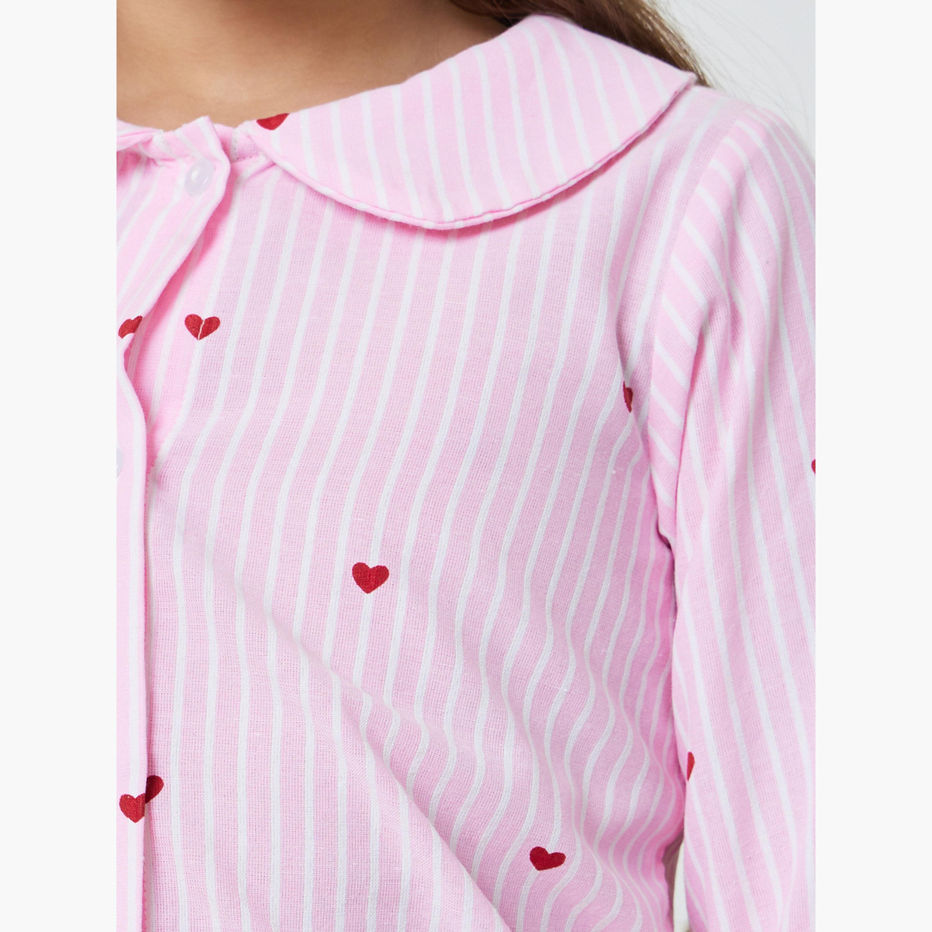 قميص قطن مخطط بقلوب للبنات-girls-clothing-blousesandshirts-image-5