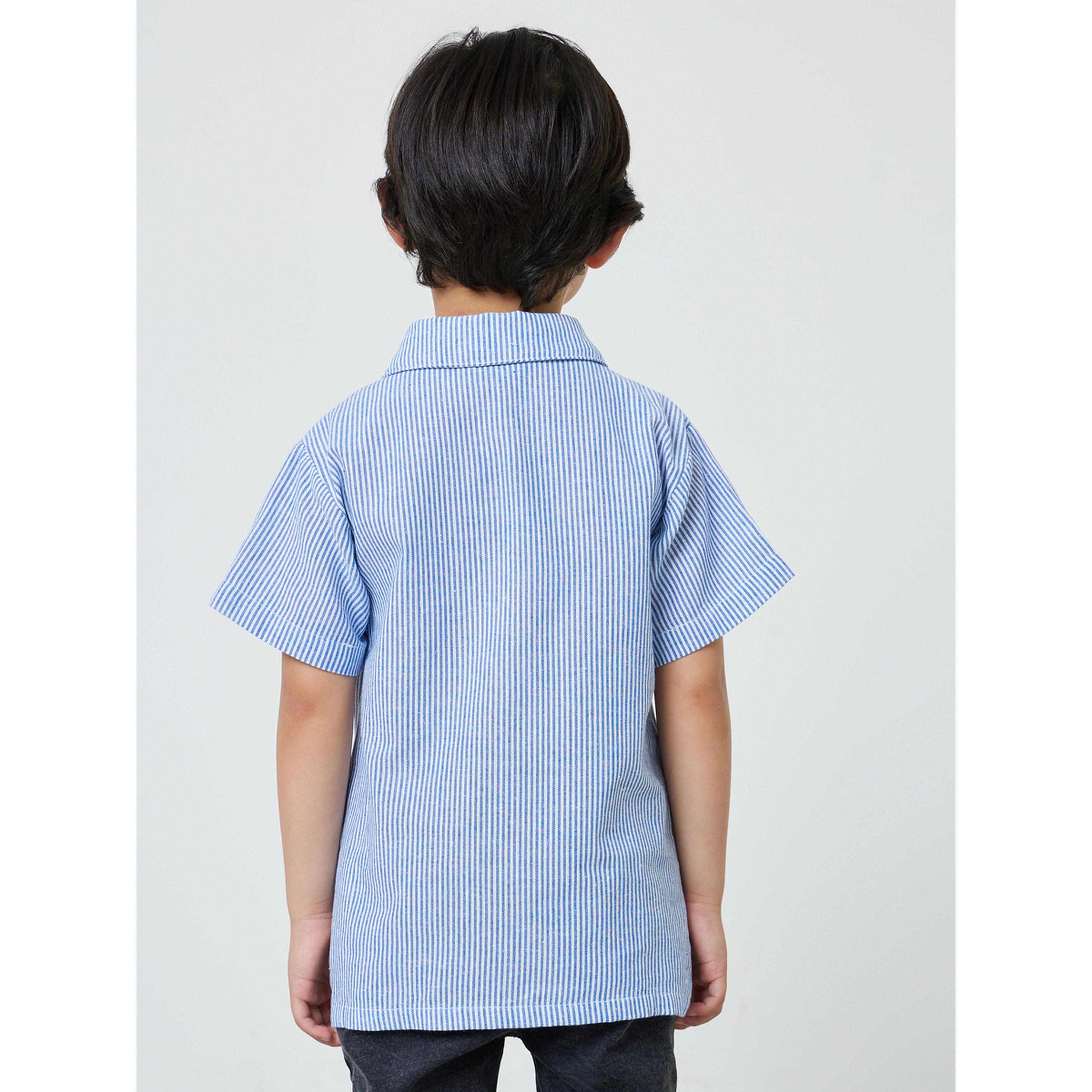 قميص قطن بأكمام قصيرة ونمط خطوط للأولاد-boys-clothing-shirts-image-3