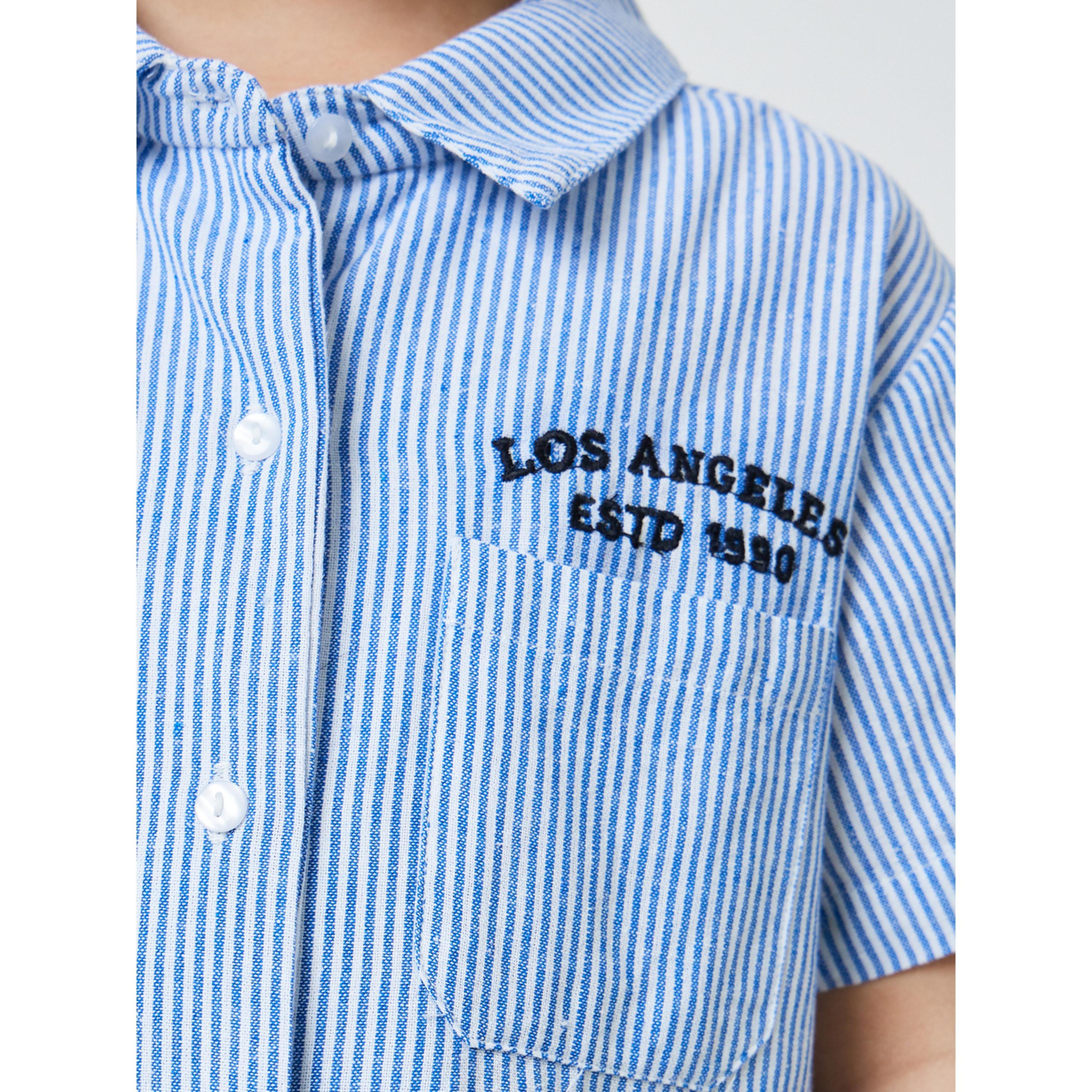 قميص قطن بأكمام قصيرة ونمط خطوط للأولاد-boys-clothing-shirts-image-4