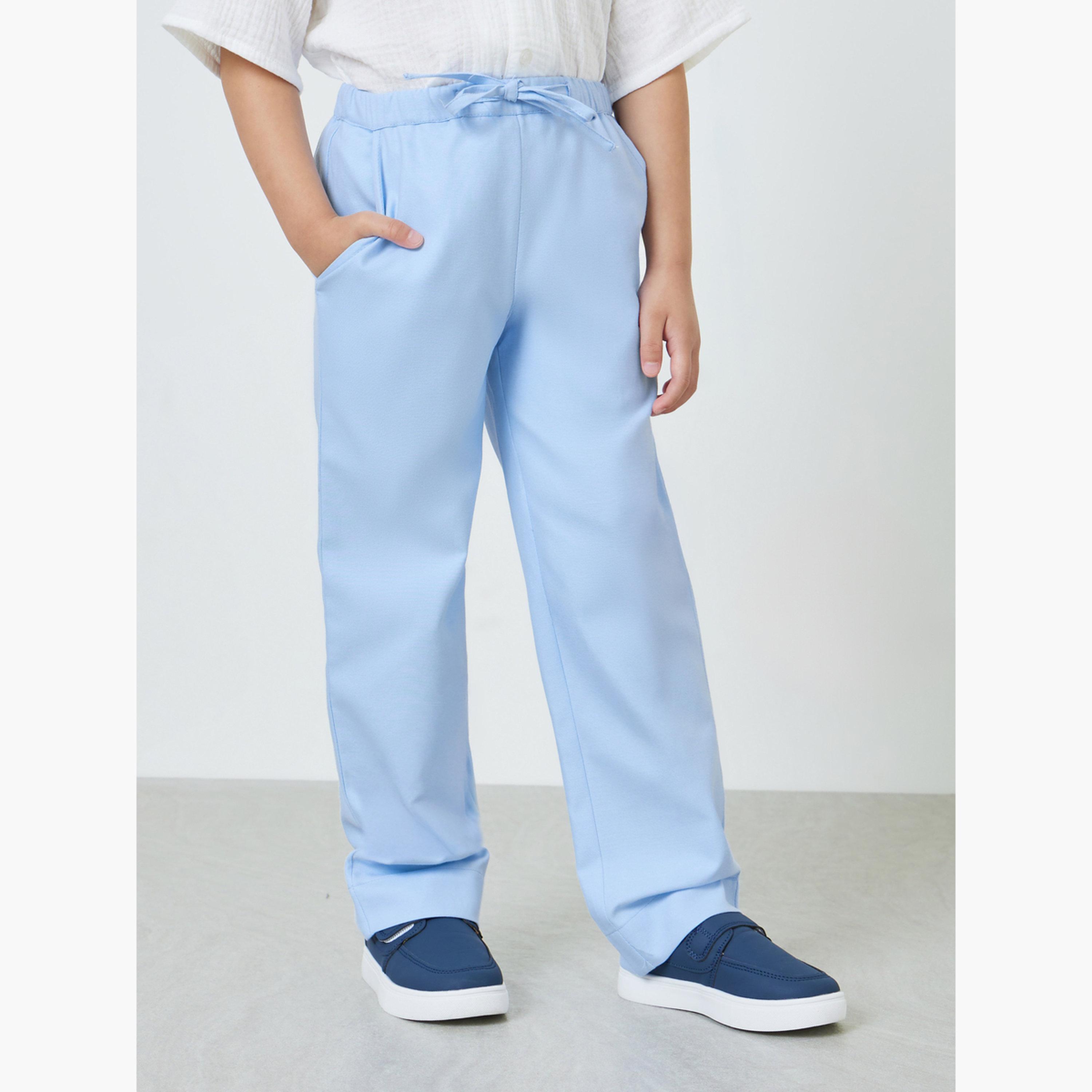 Styli Boys Solid Pants with Drawcord and Side Pocket-boys-clothing-bottoms-trousers-image-1