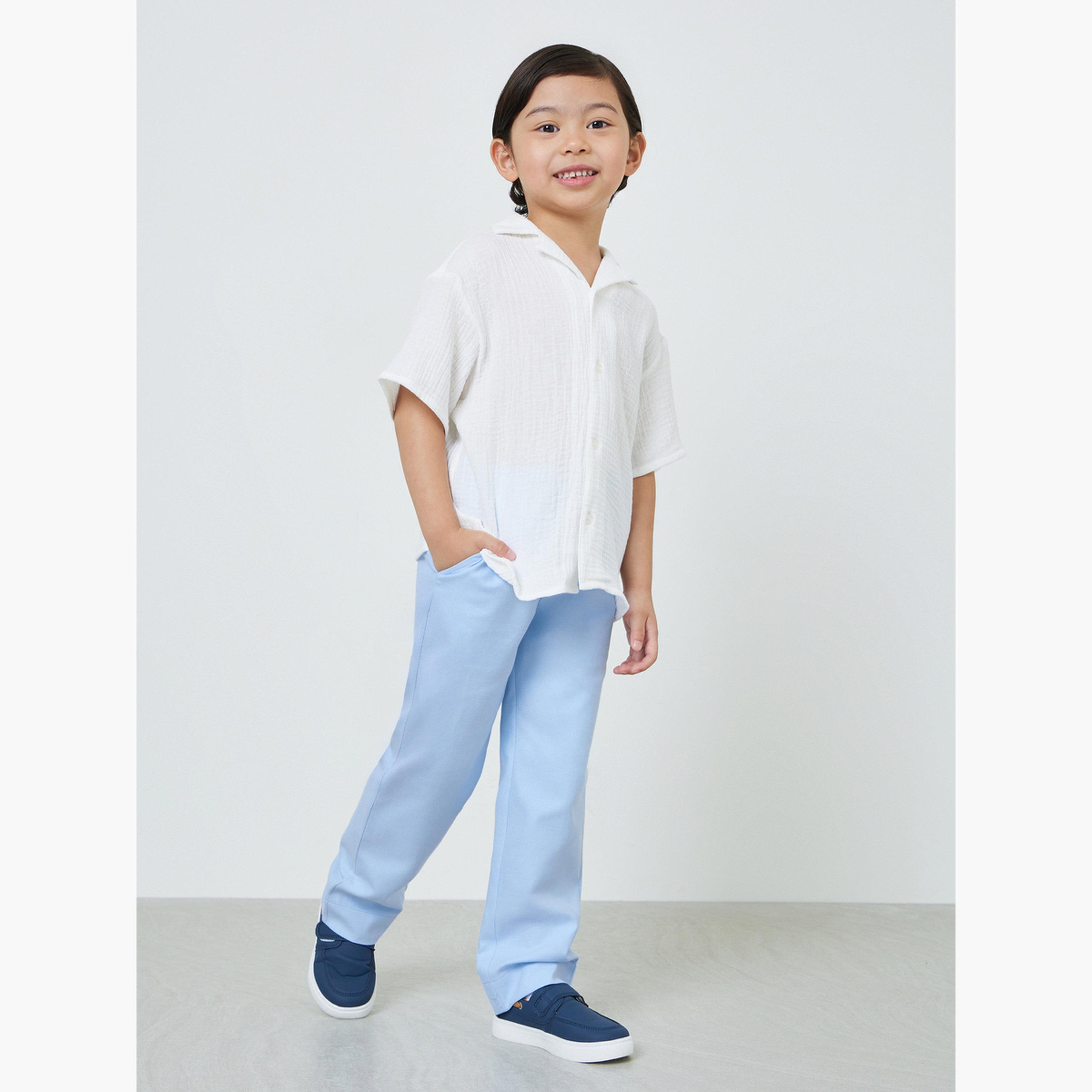 Styli Boys Solid Pants with Drawcord and Side Pocket-boys-clothing-bottoms-trousers-image-2