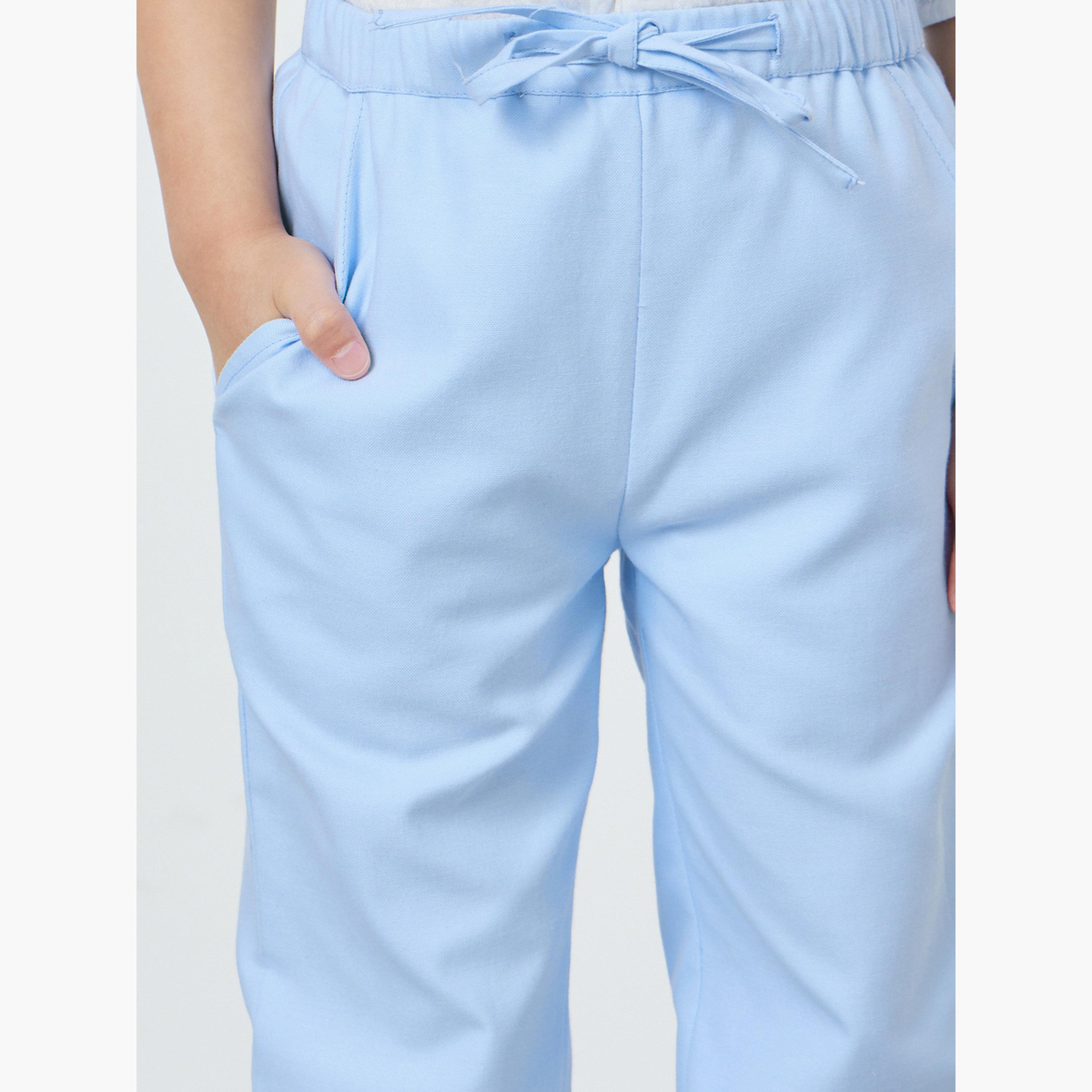 Styli Boys Solid Pants with Drawcord and Side Pocket-boys-clothing-bottoms-trousers-image-3