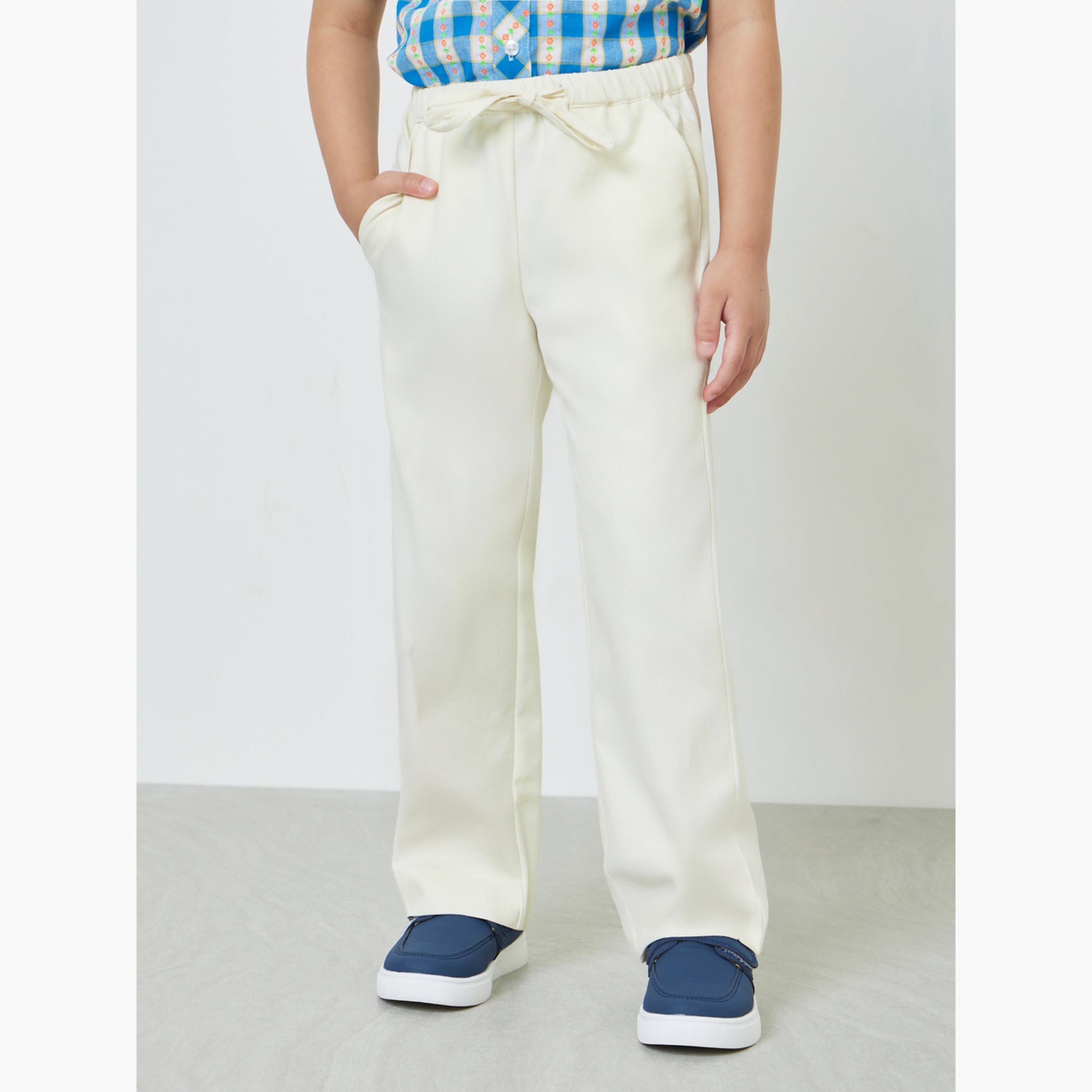 Styli Boys Solid Pants with Drawcord and Side Pocket-boys-clothing-bottoms-trousers-image-1