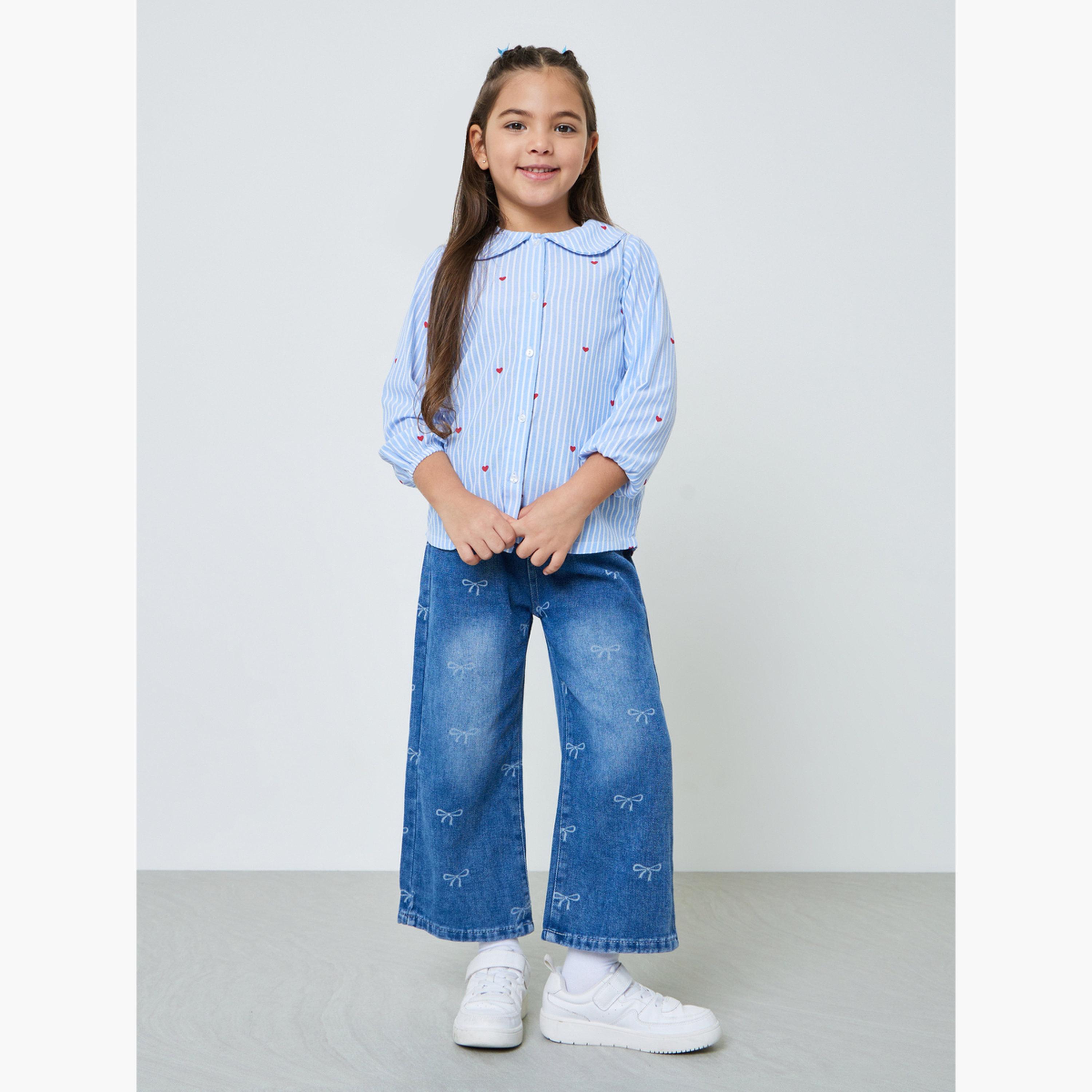 قميص قطن مخطط بقلوب للبنات-girls-clothing-blousesandshirts-image-2
