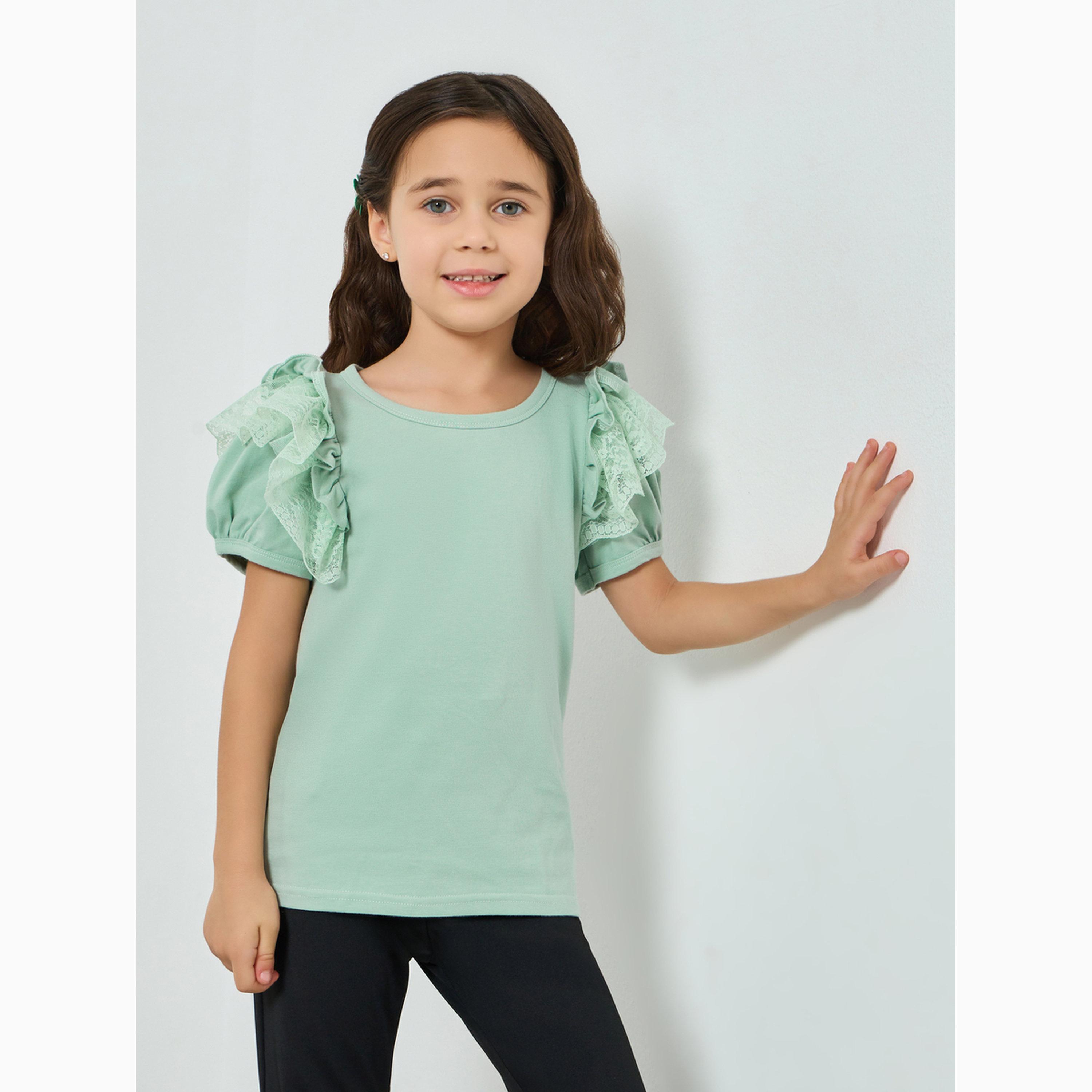بلوزة دانتيل بأكمام منفوخة-girls-clothing-blousesandshirts-image-5
