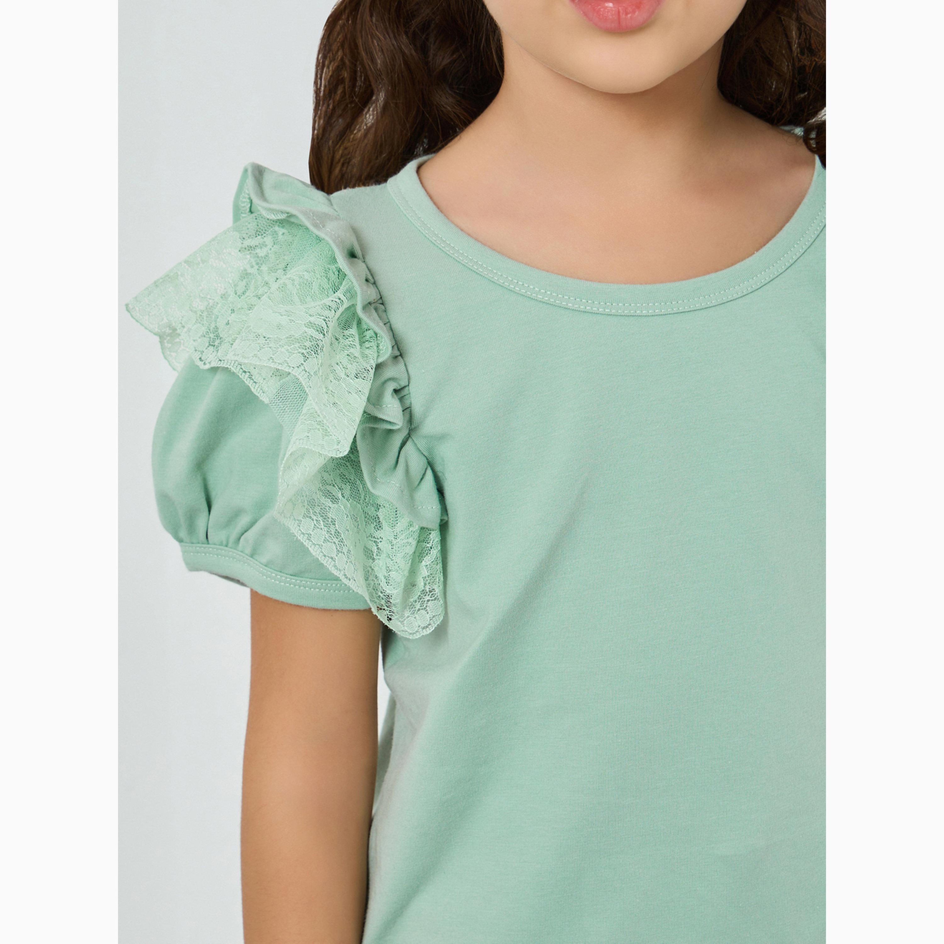 بلوزة دانتيل بأكمام منفوخة-girls-clothing-blousesandshirts-image-3