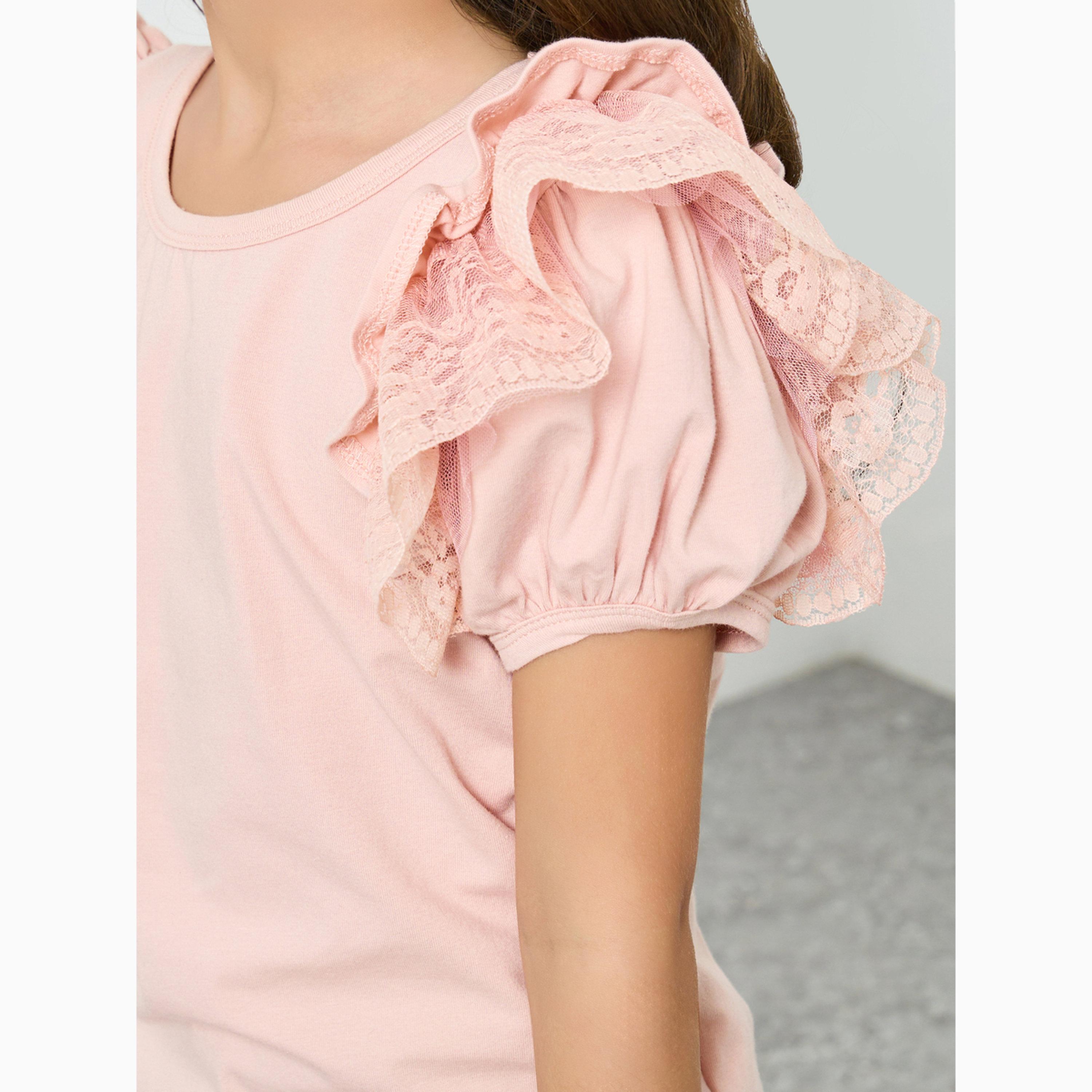 بلوزة دانتيل بأكمام منفوخة-girls-clothing-blousesandshirts-image-3
