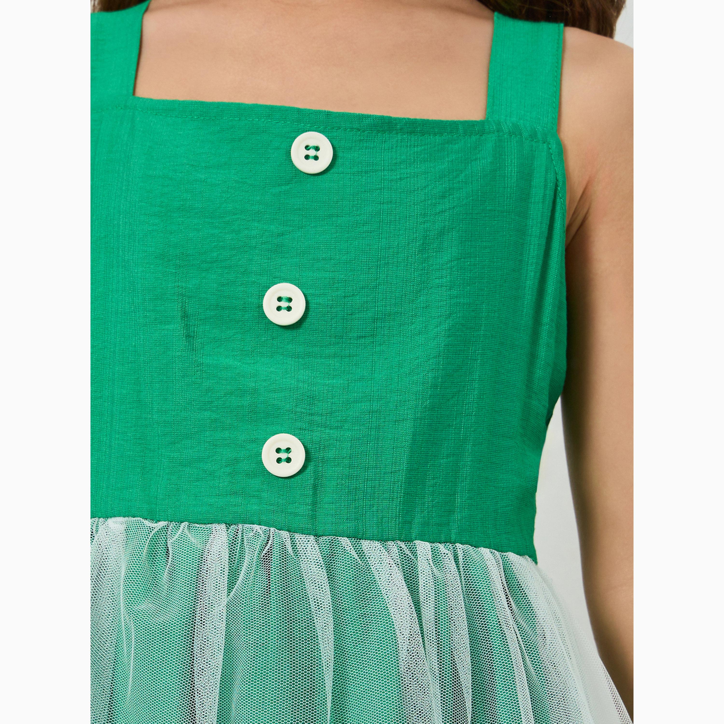 Take Two Girls Two Tone Sleeveless Mesh Dress-girls-clothing-dressesandjumpsuits-image-3