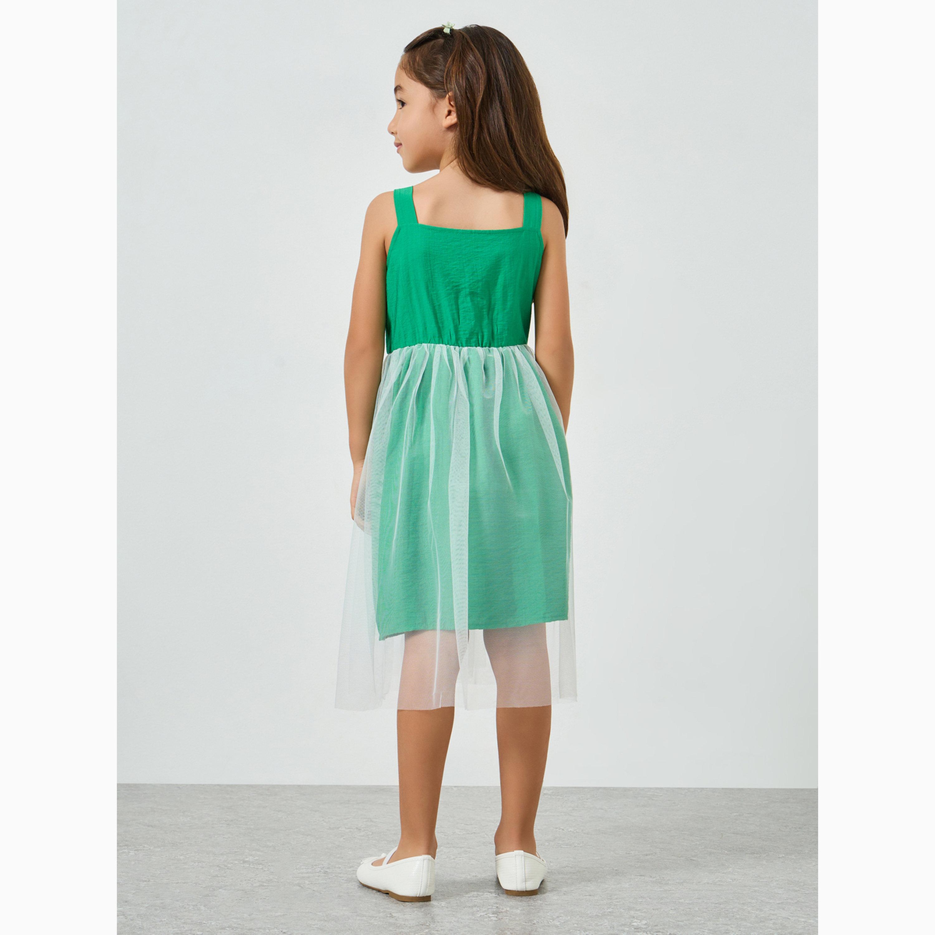 Take Two Girls Two Tone Sleeveless Mesh Dress-girls-clothing-dressesandjumpsuits-image-4