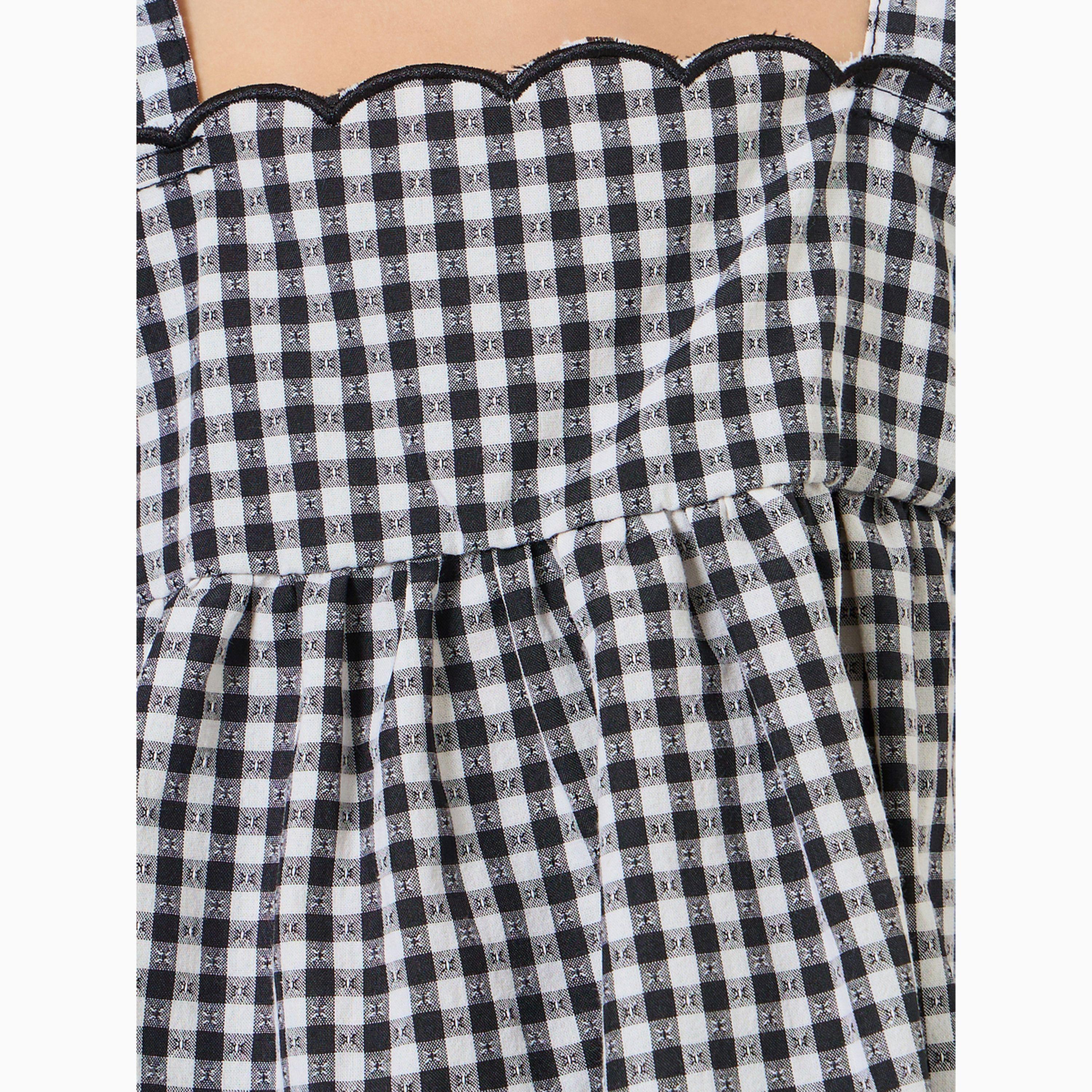بلوزة بلا أكمام بياقة مربعة ونمط مربعات-girls-clothing-blousesandshirts-image-2
