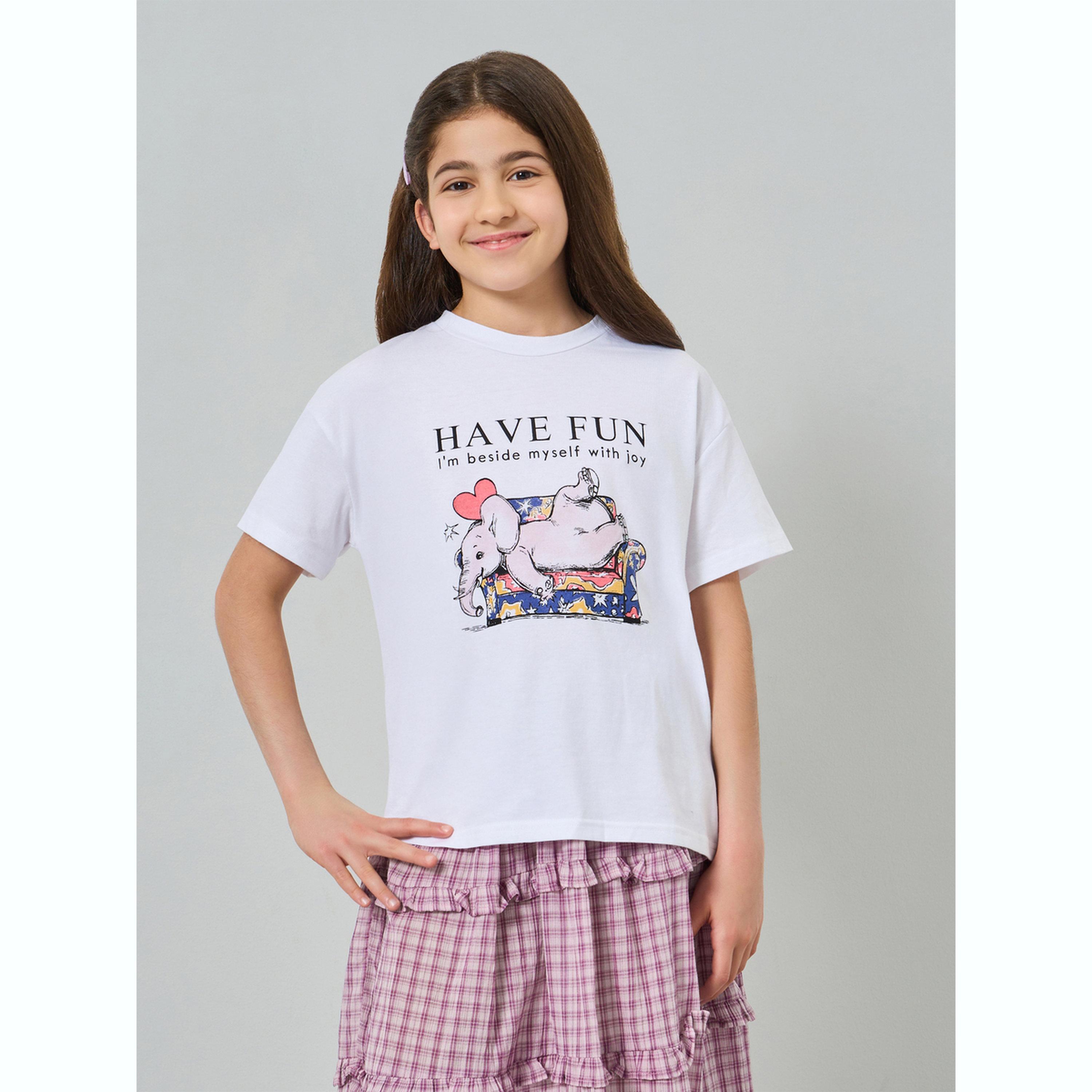 مجموعة من تنورة كاروهات بكشكش وتيشيرت مطبوع-girls-clothing-setsandcoords-image-2