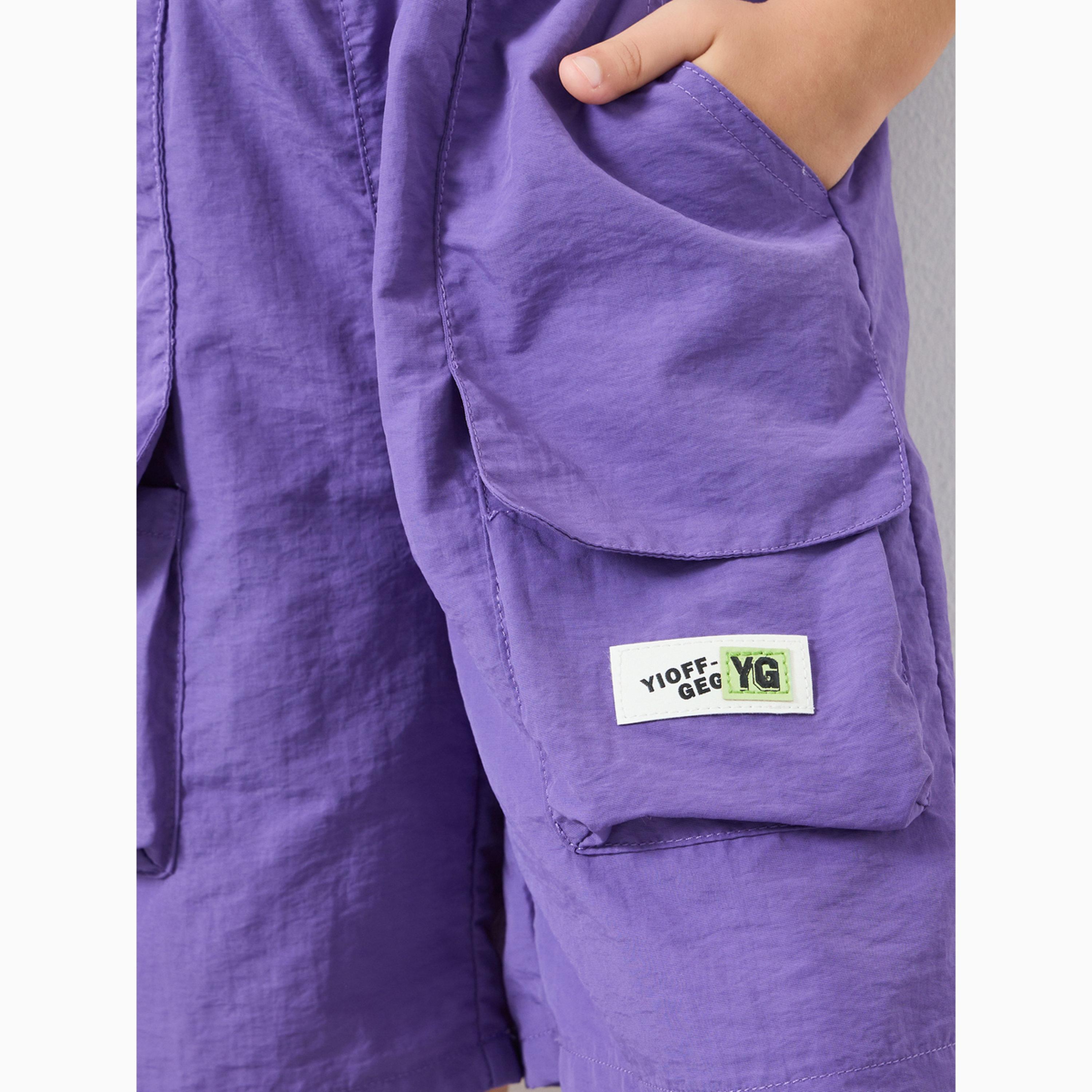 شورت أولادي بخصر مطاطي - بنفسجي-boys-clothing-bottoms-shorts-image-3