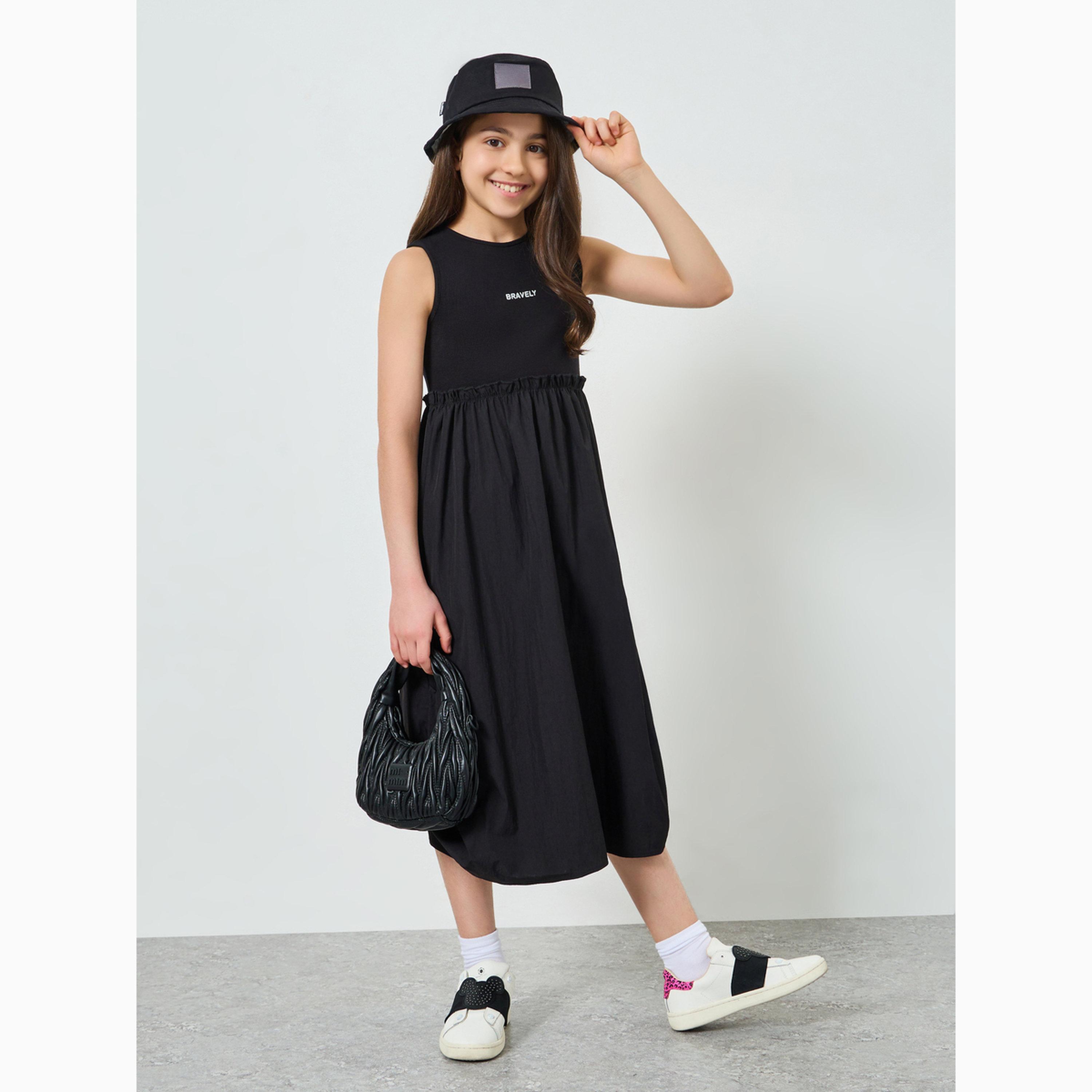 فستان بلا أكمام وطبعة نصية-girls-clothing-dressesandjumpsuits-image-1