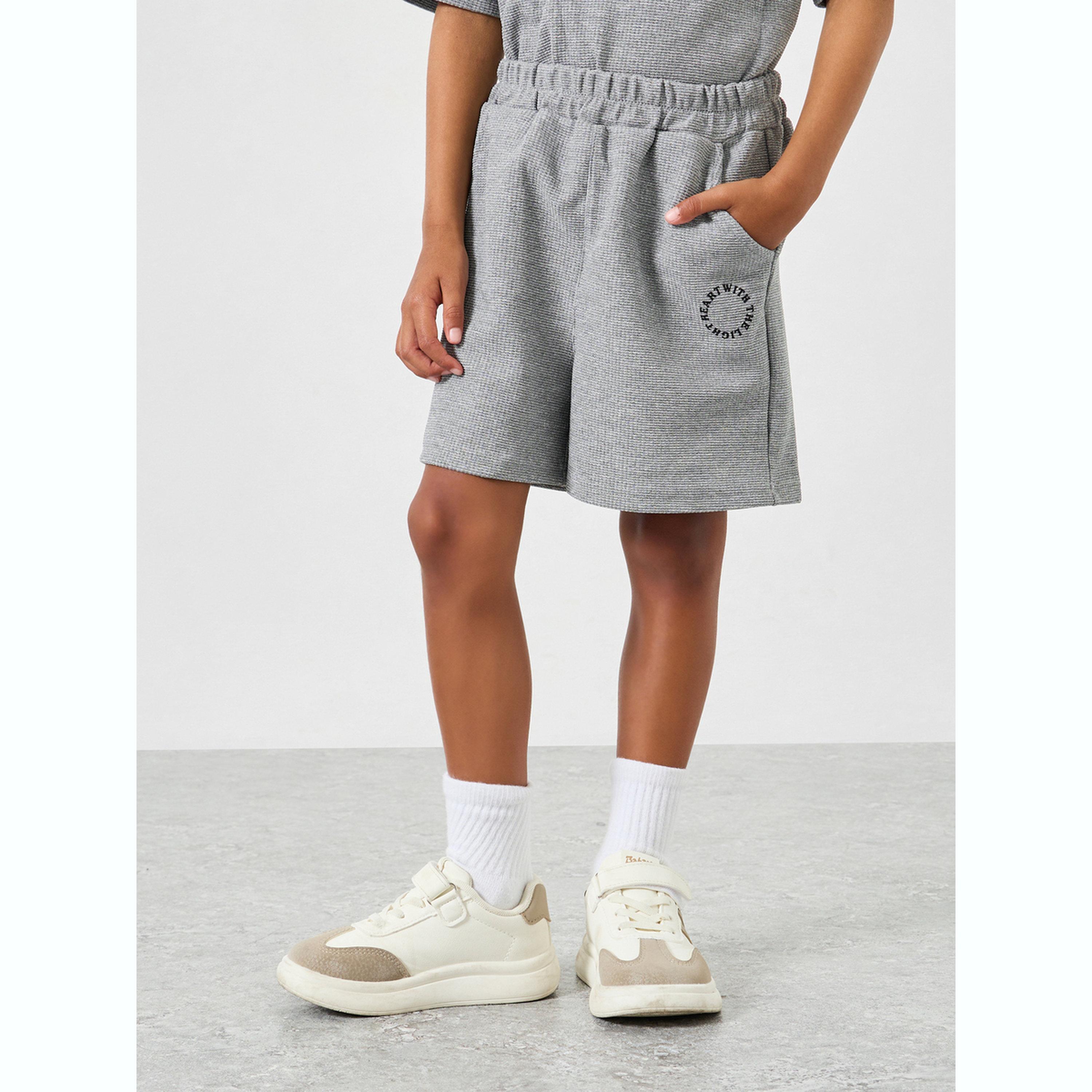 Take Two Boys Text Print Textured Polo and Shorts Set-boys-clothing-setsandcoords-image-4