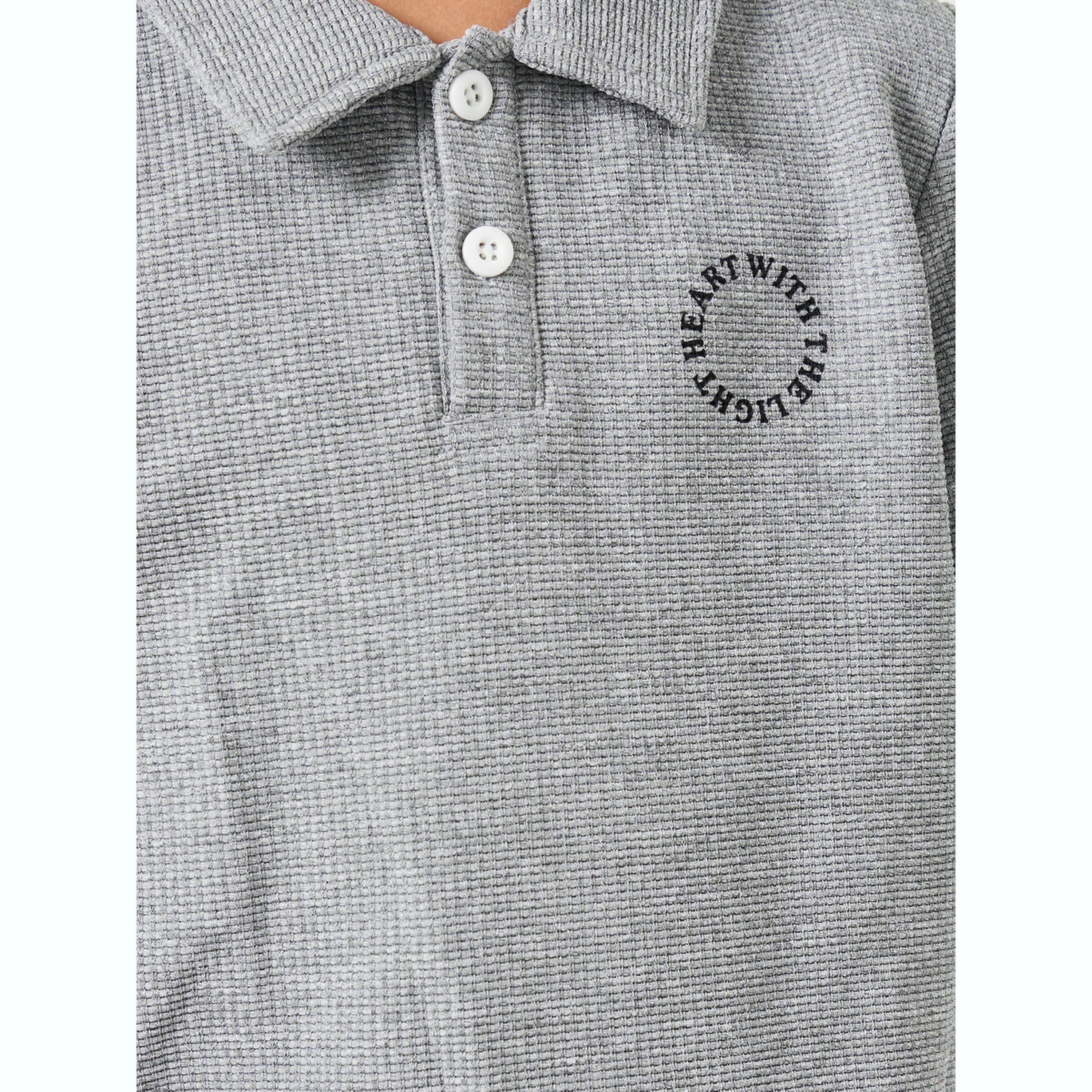 Take Two Boys Text Print Textured Polo and Shorts Set-boys-clothing-setsandcoords-image-5