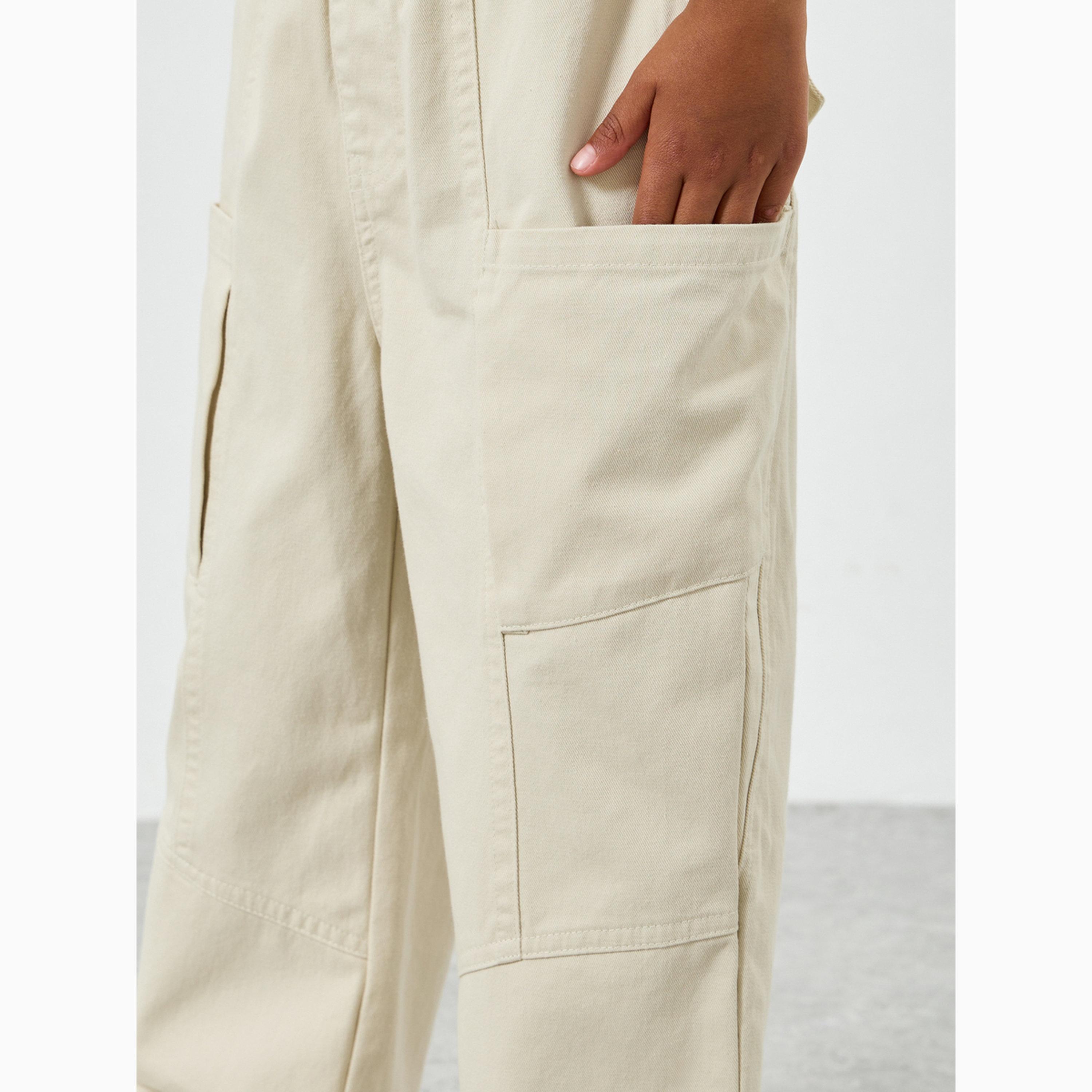 Take Two Boys Solid Elasticated Waistband Cargo Pants-boys-clothing-bottoms-joggersandtrackpants-image-3