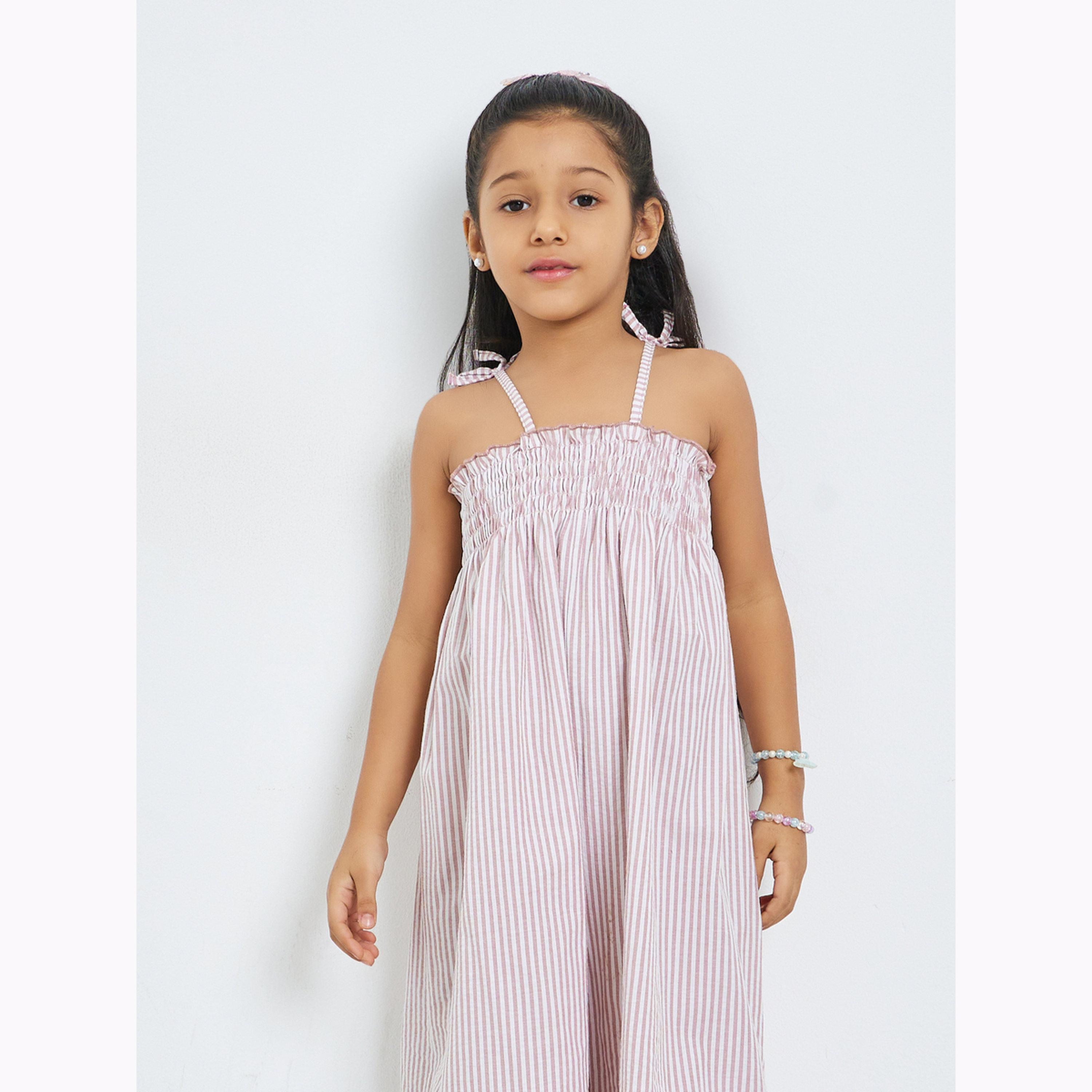 جمبسوت للبنات بأرجل واسعة وتفاصيل مزمومة ومخطط-girls-clothing-dressesandjumpsuits-image-3