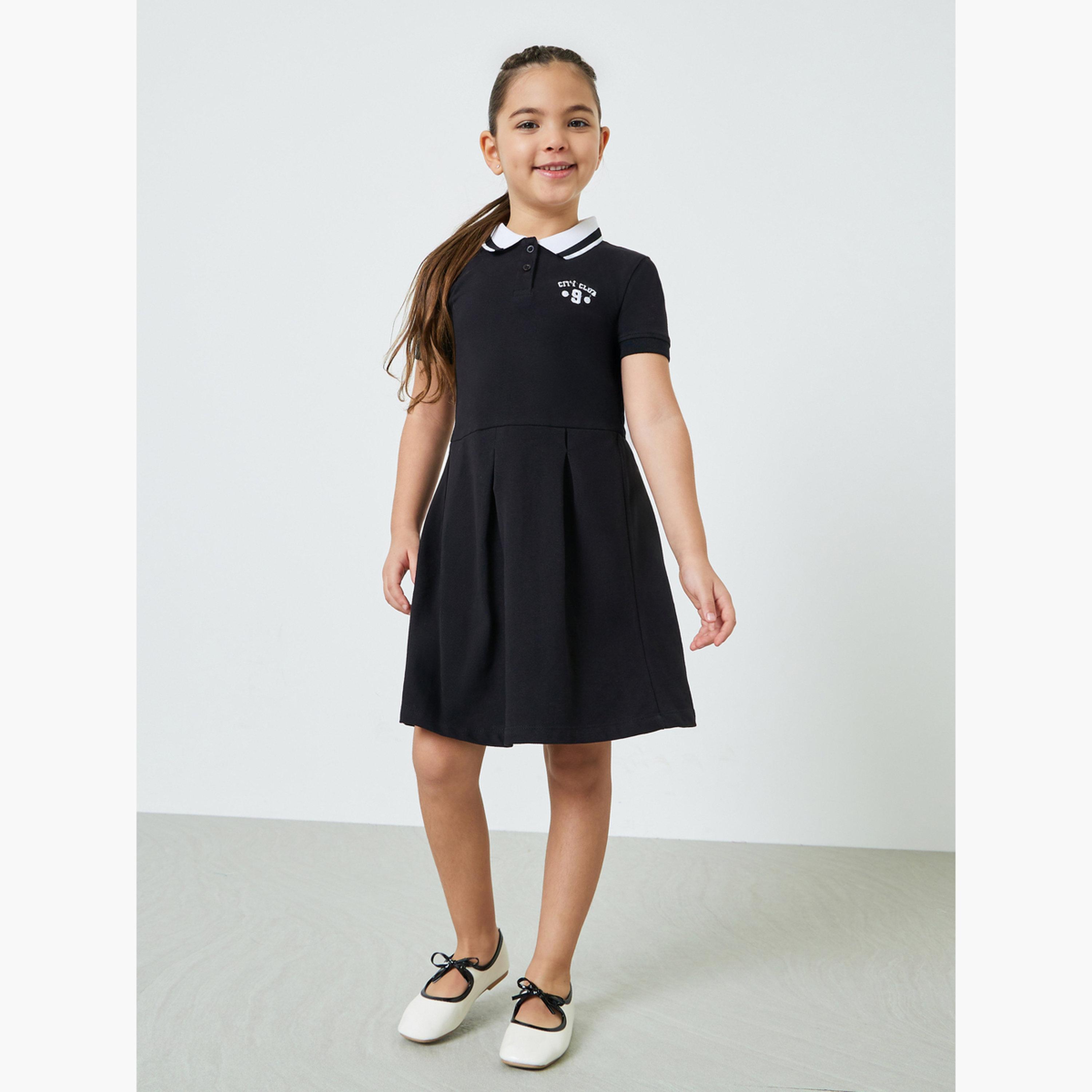 فستان بياقة بولو وتفاصيل صغيرة مُطرّزة-girls-clothing-dressesandjumpsuits-image-2