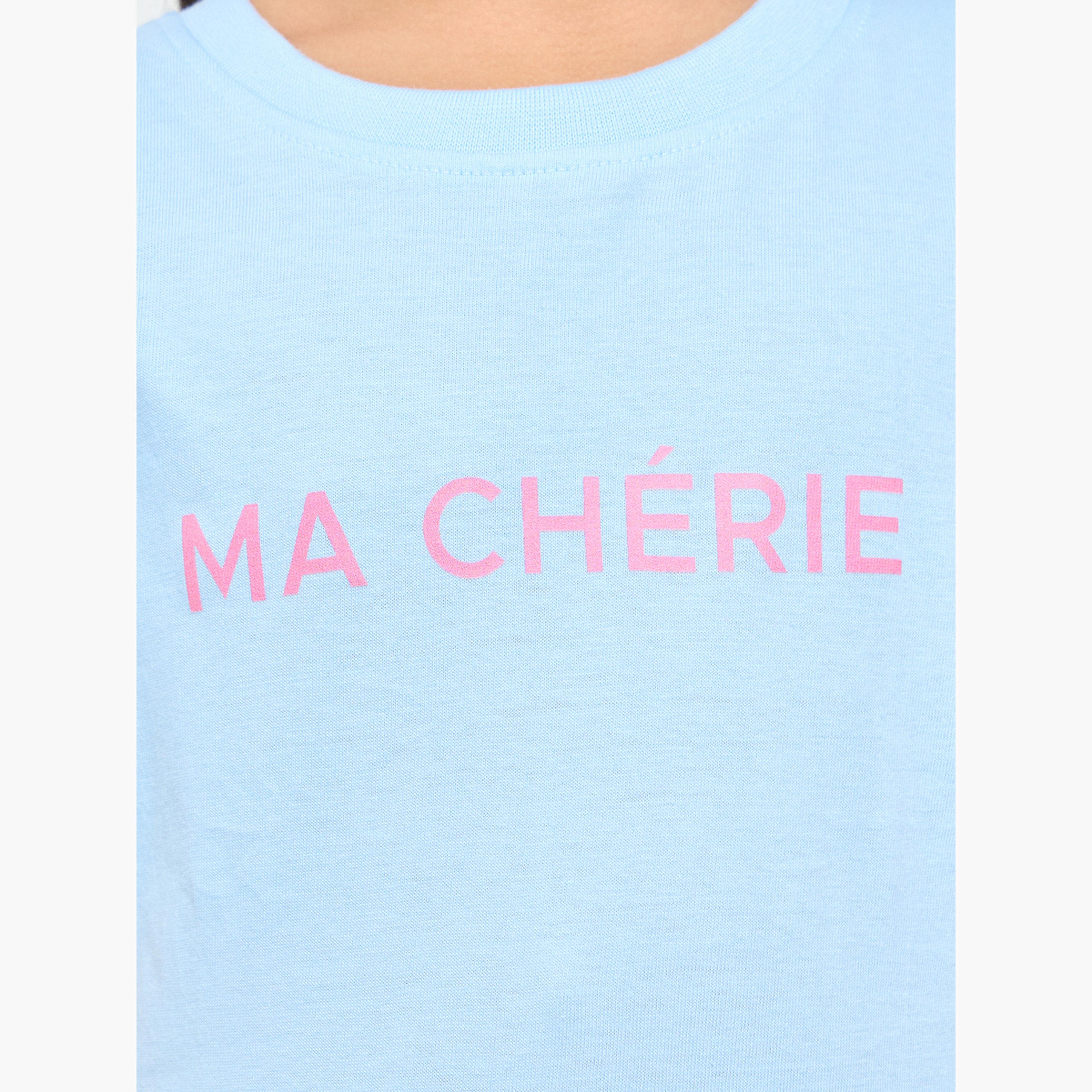 Styli Girls Light Blue Round Neck Cotton T-Shirt Dress-girls-clothing-dressesandjumpsuits-image-4