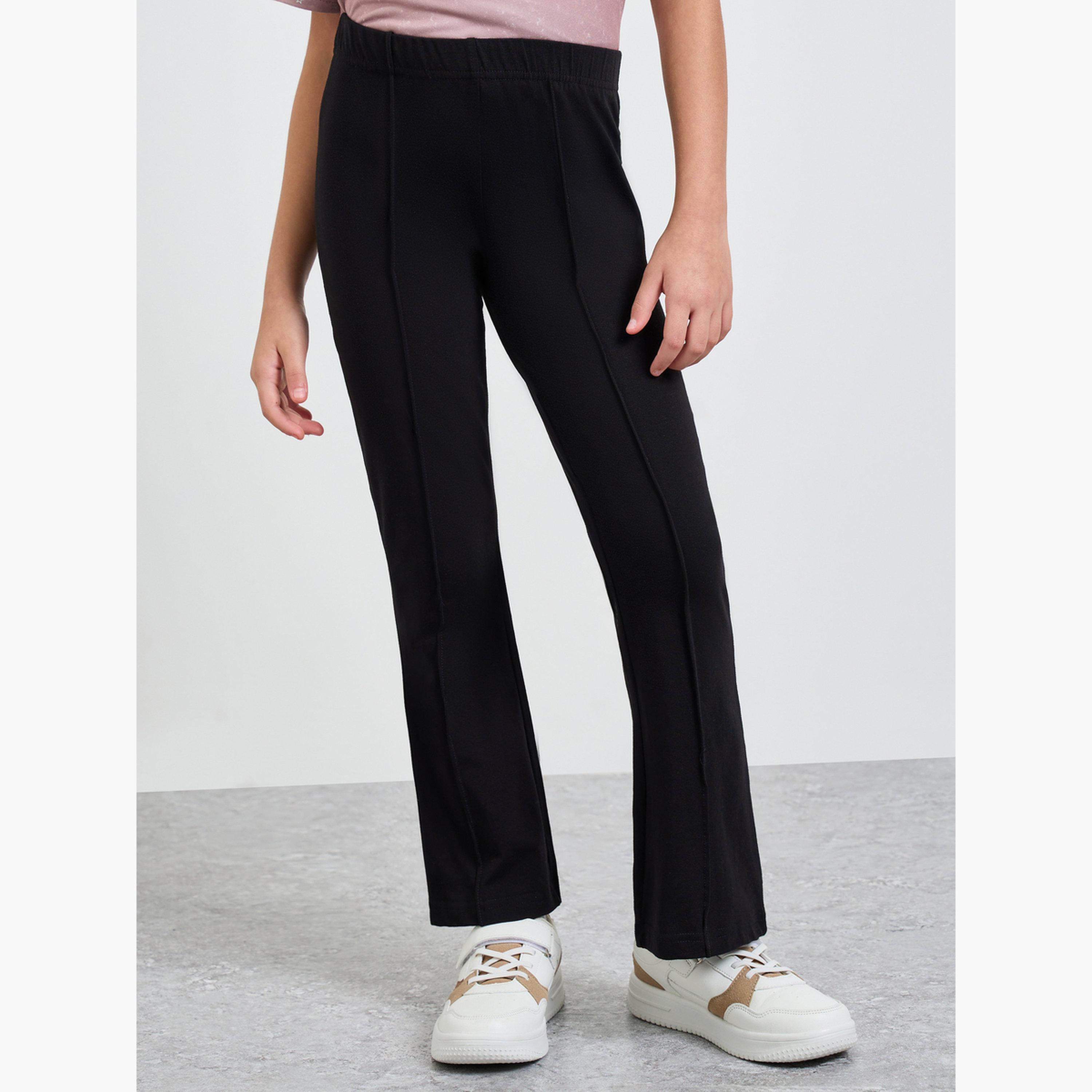 ليقنز واسع وتفاصيل طيات ناعمة أمامية للبنات-girls-clothing-bottoms-leggings-image-1