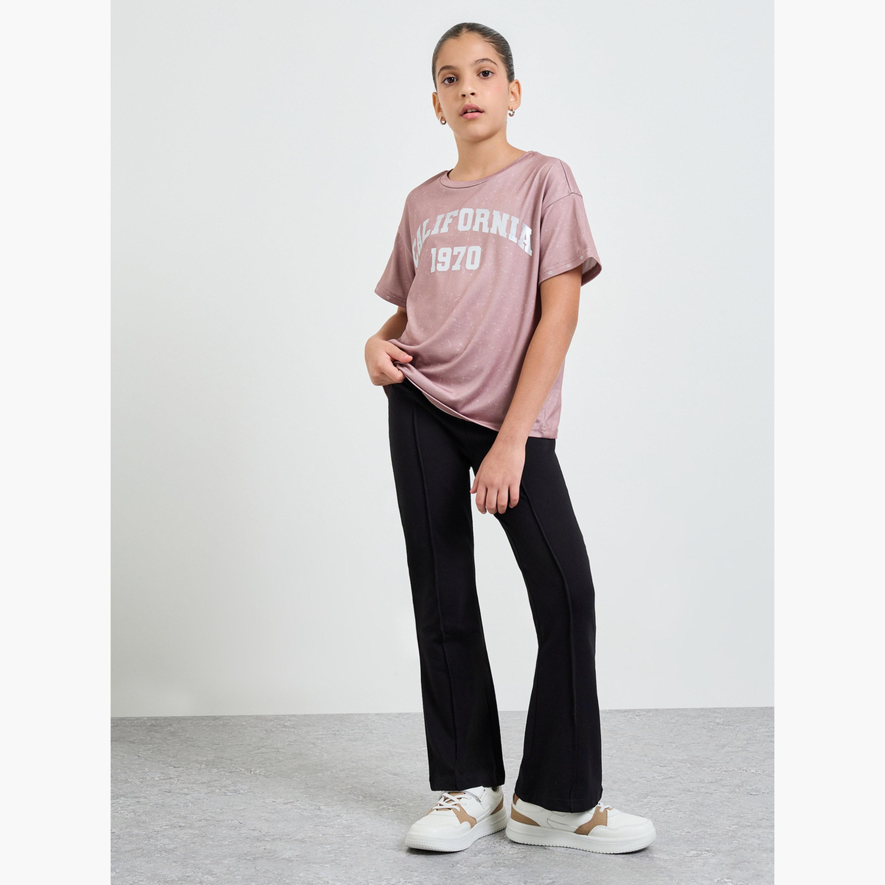ليقنز واسع وتفاصيل طيات ناعمة أمامية للبنات-girls-clothing-bottoms-leggings-image-2