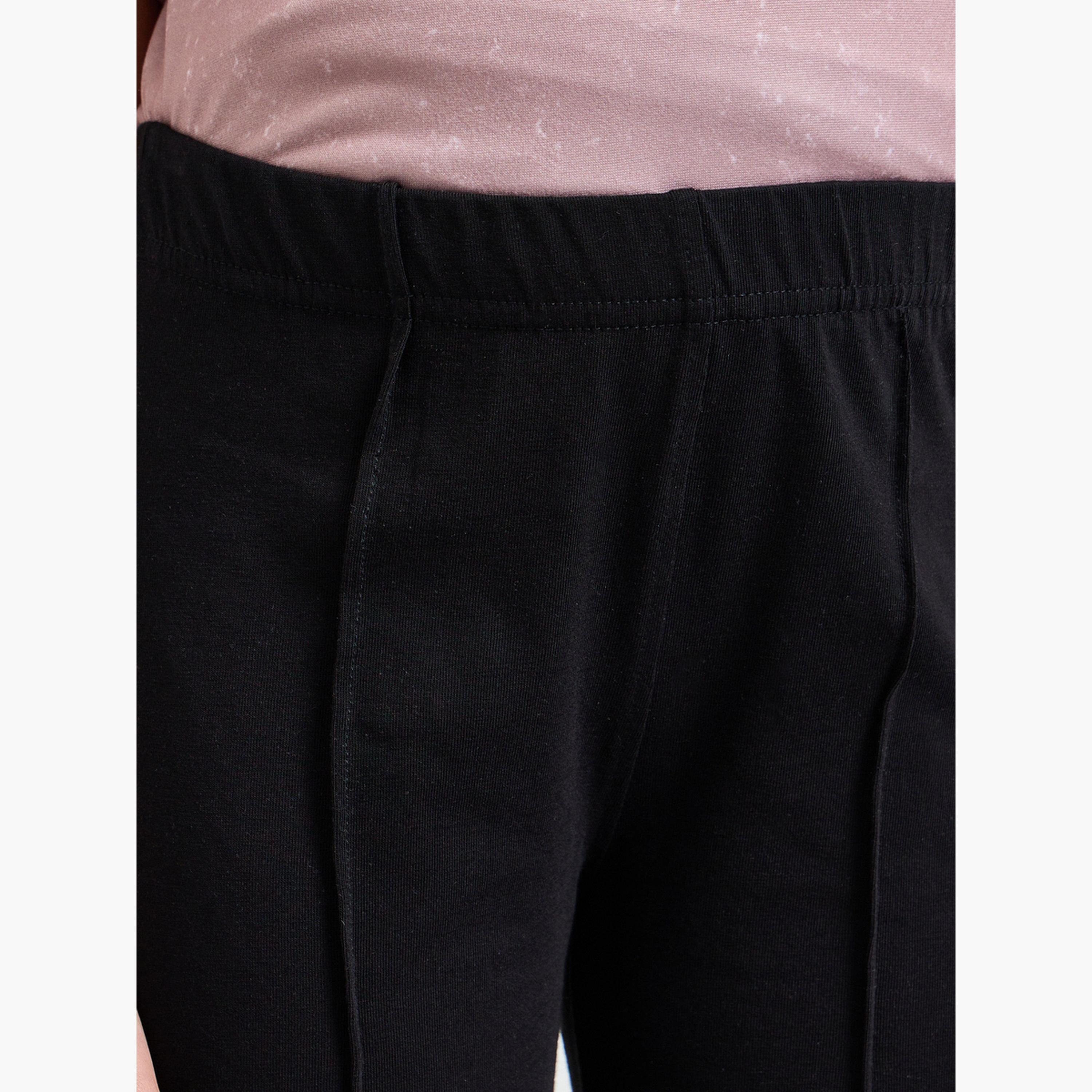 ليقنز واسع وتفاصيل طيات ناعمة أمامية للبنات-girls-clothing-bottoms-leggings-image-3