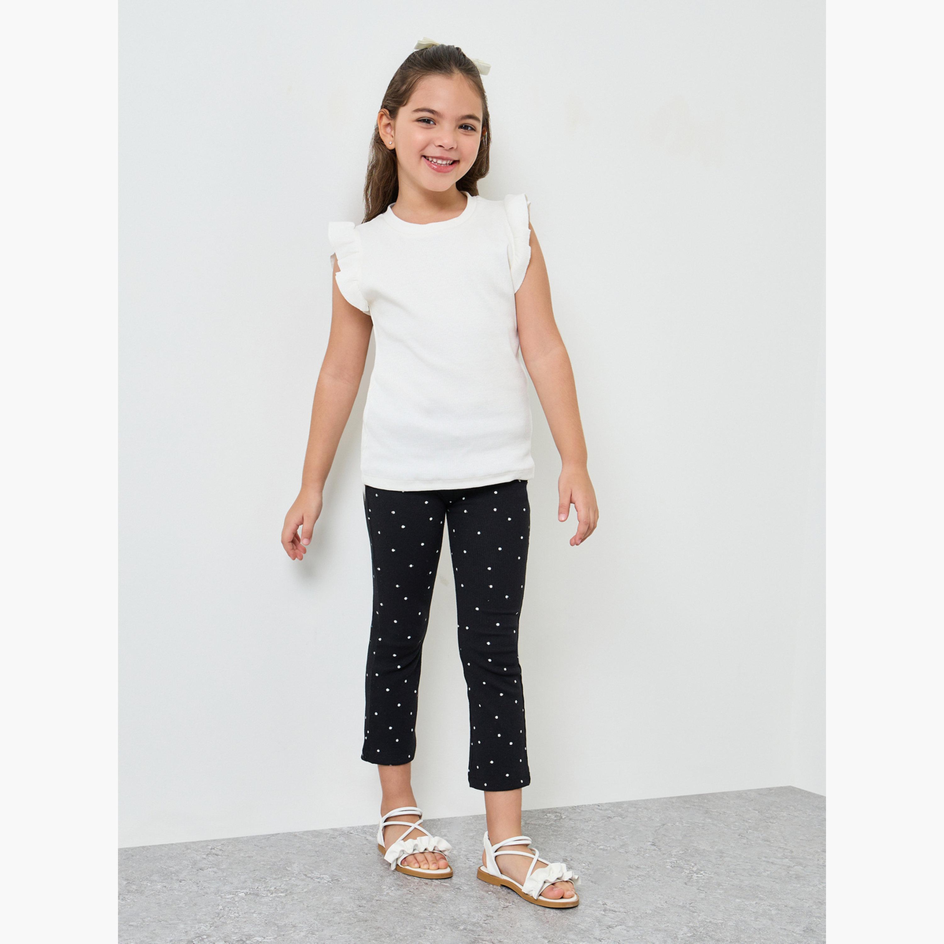 ليقنز مضلع بطبعة نقاط للبنات-girls-clothing-bottoms-leggings-image-2