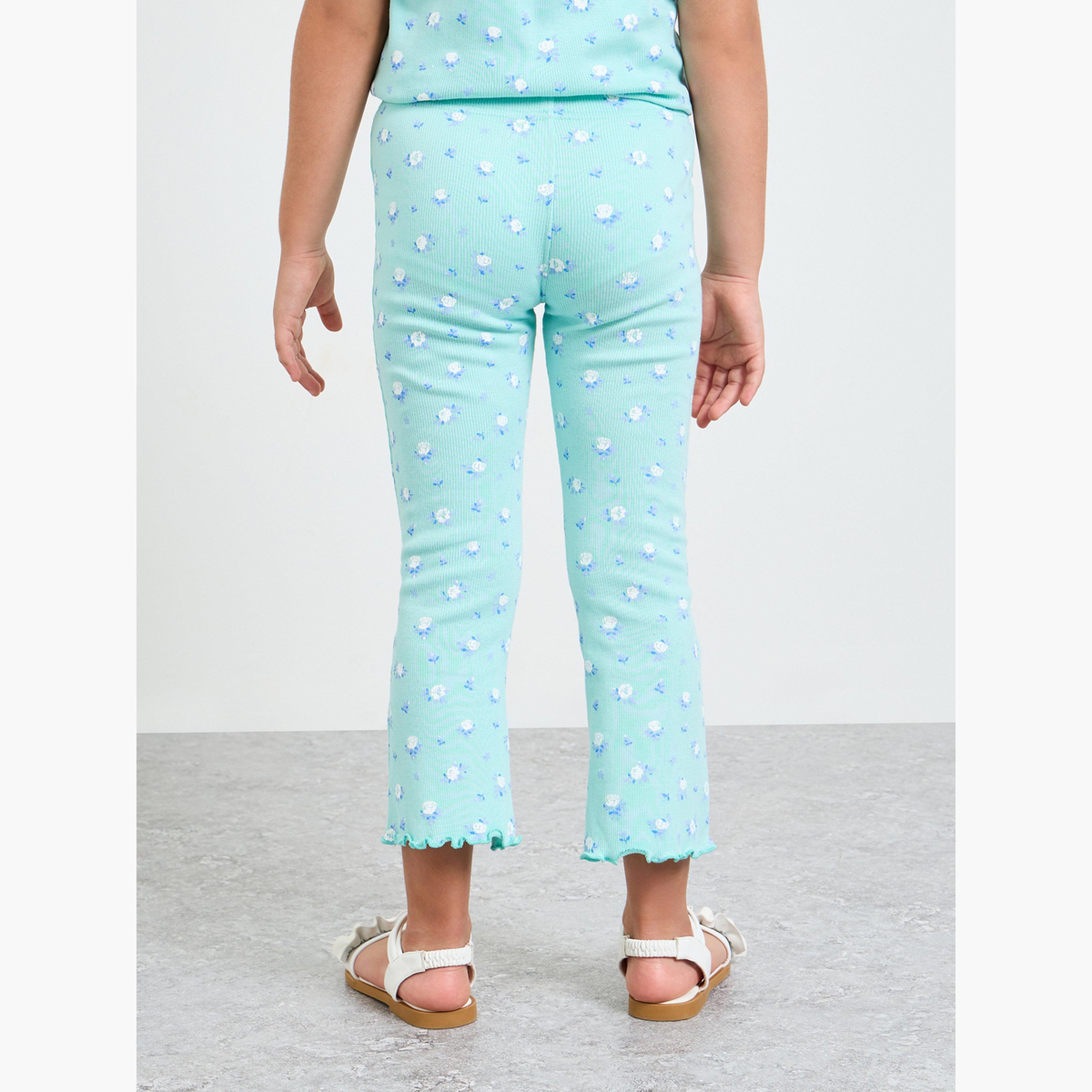 ليقنز مضلع بطبعة زهور للبنات-girls-clothing-bottoms-leggings-image-4