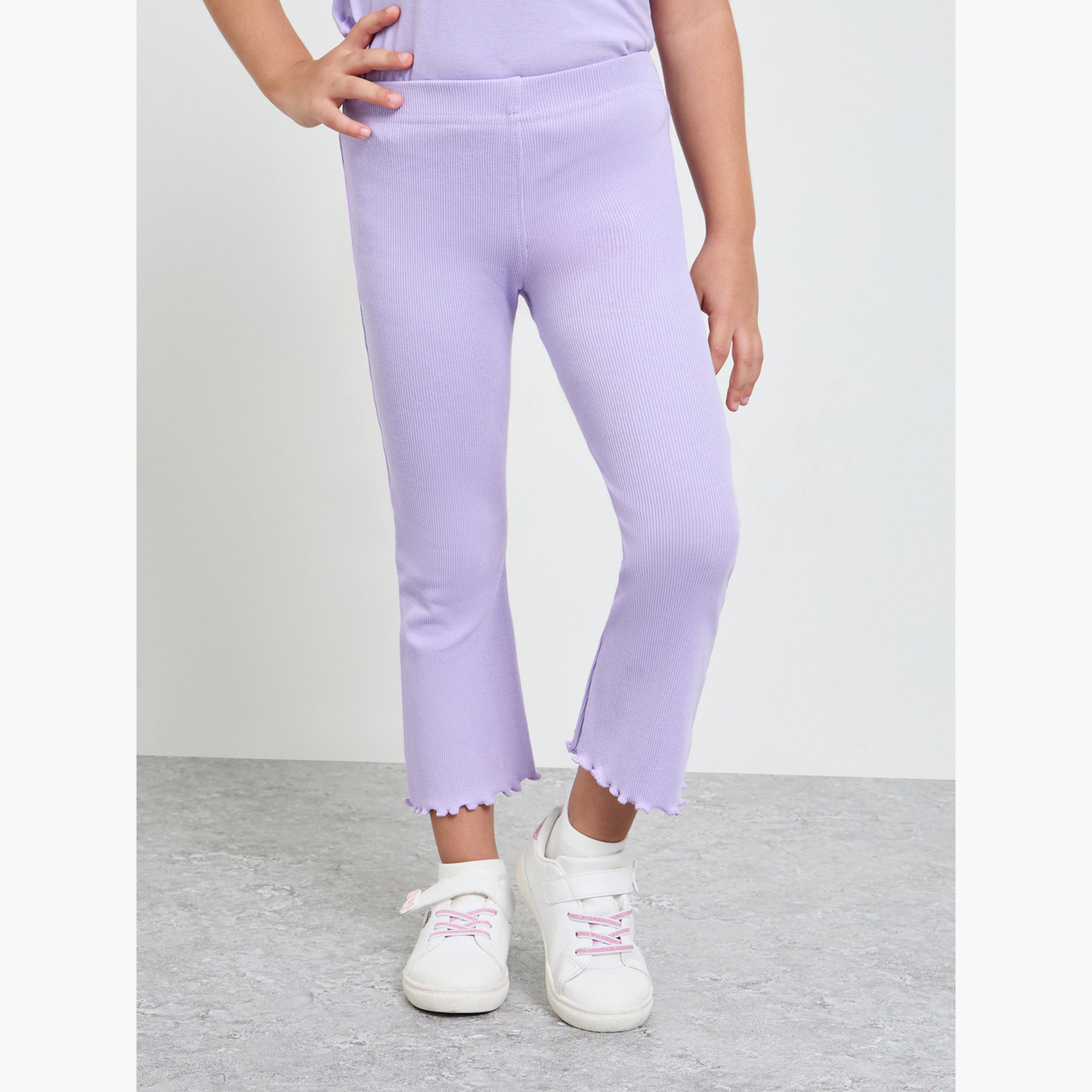 Styli Girls Ribbed Flared Leggings-girls-clothing-bottoms-leggings-image-1