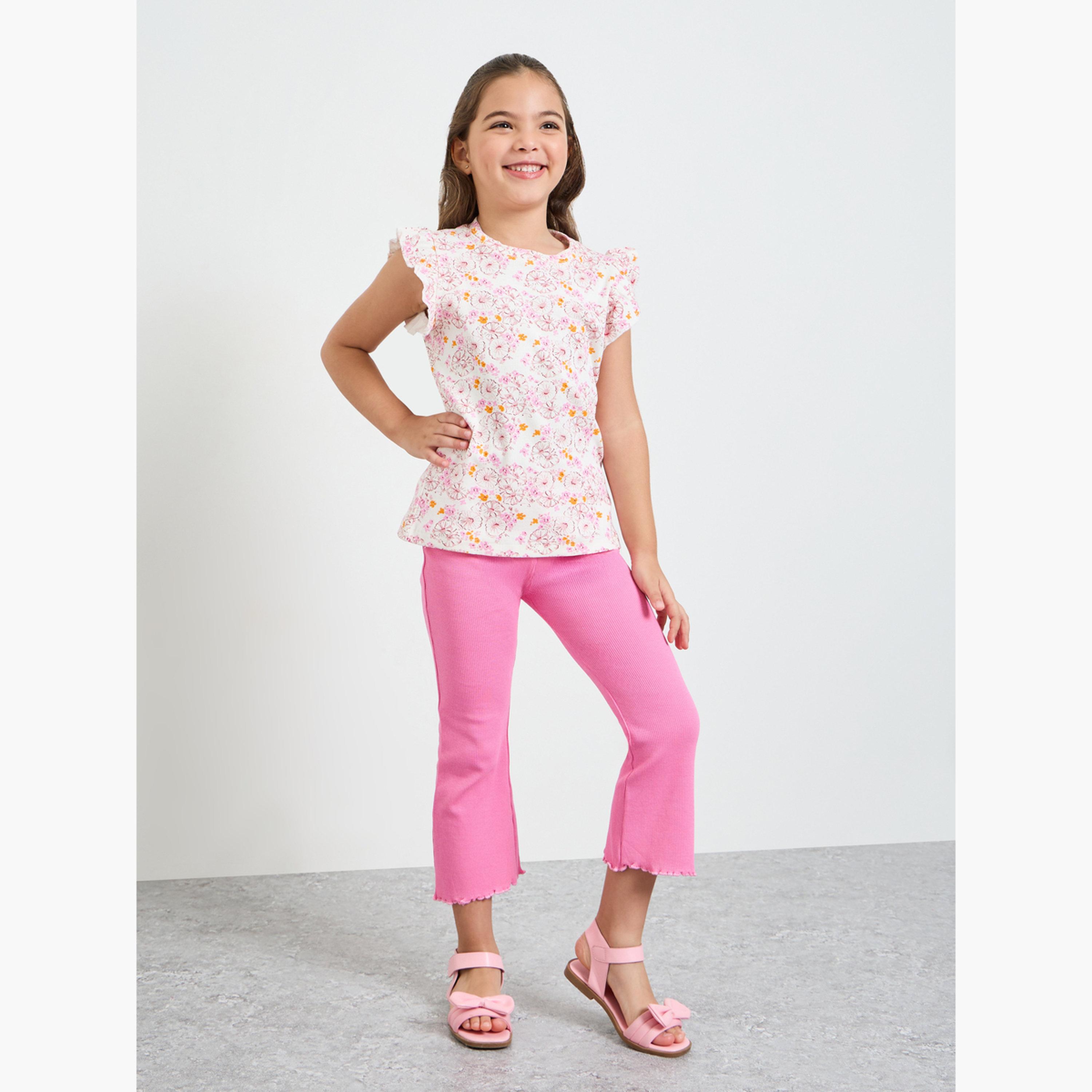 ليقنز مضلع بقصة واسعة للبنات-girls-clothing-bottoms-leggings-image-2