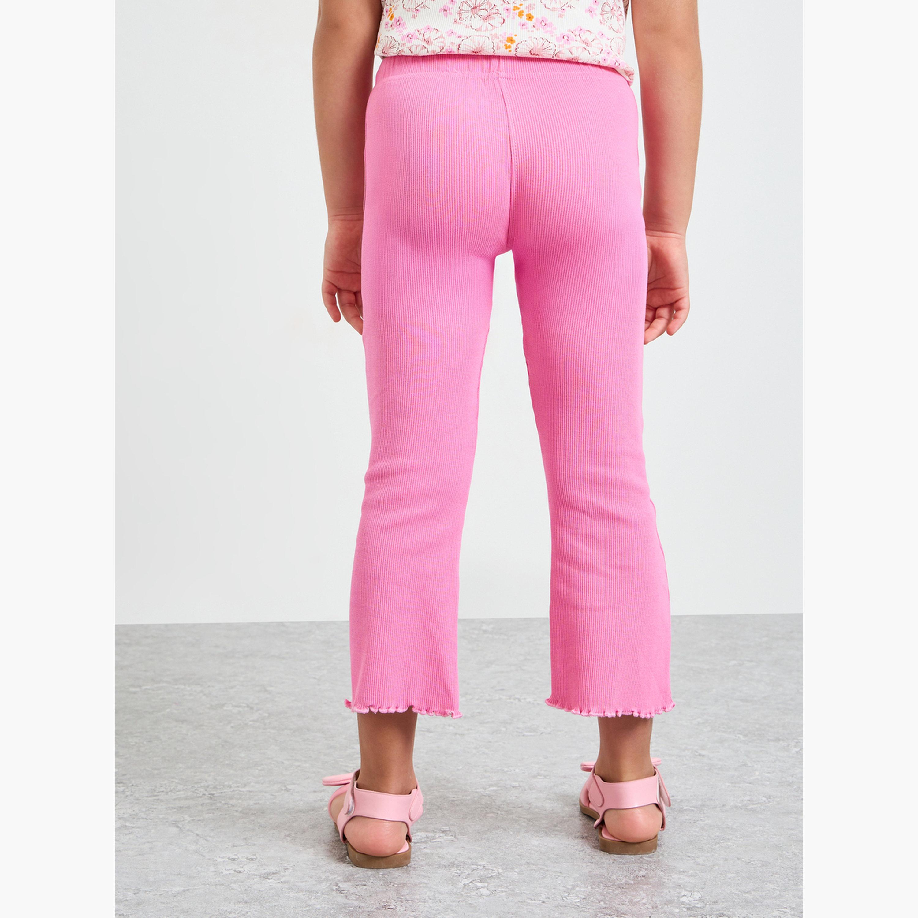 Styli Girls Ribbed Flared Leggings-girls-clothing-bottoms-leggings-image-4
