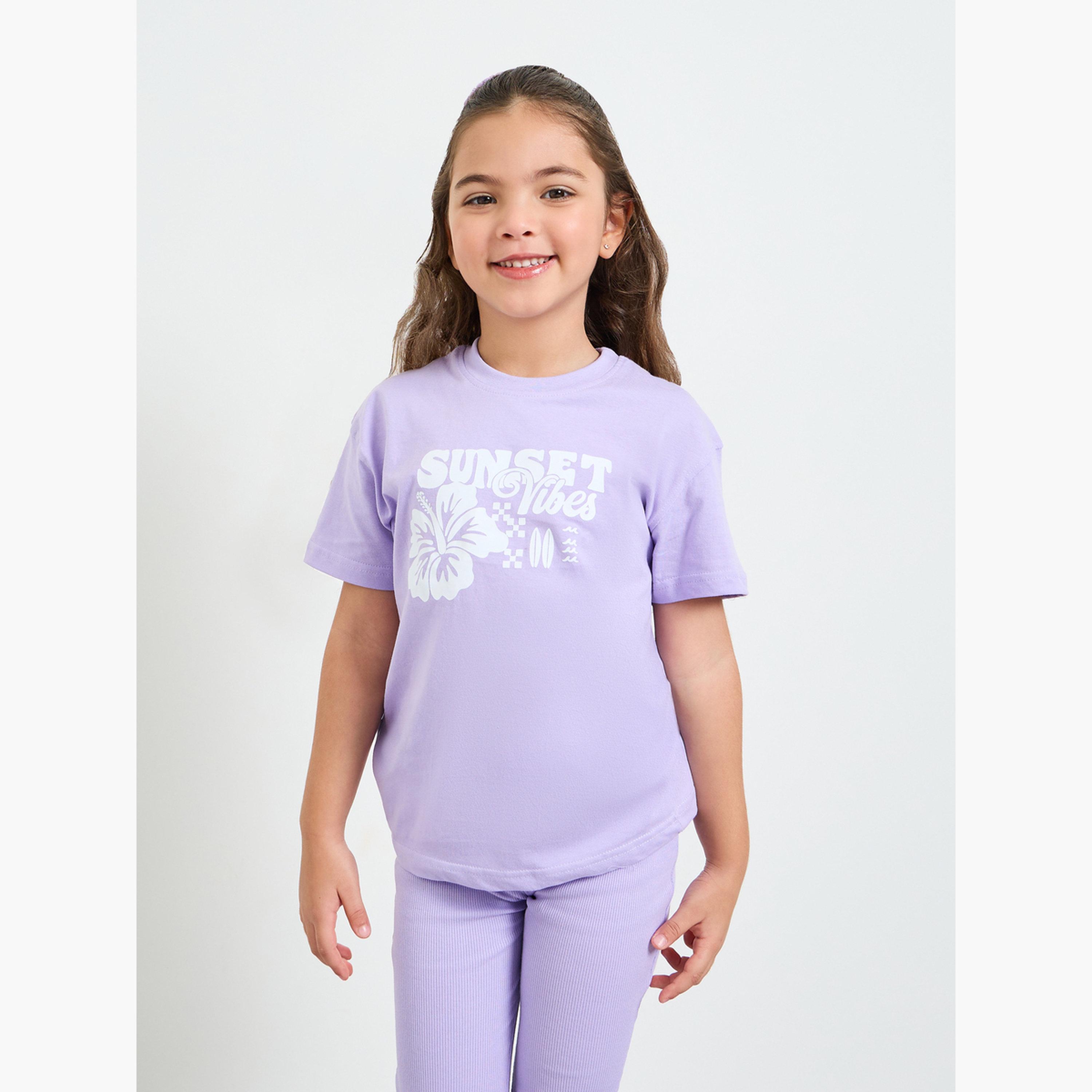 Styli Girls Graphic Print Oversized T-Shirt and Leggings Set-girls-clothing-setsandcoords-image-3